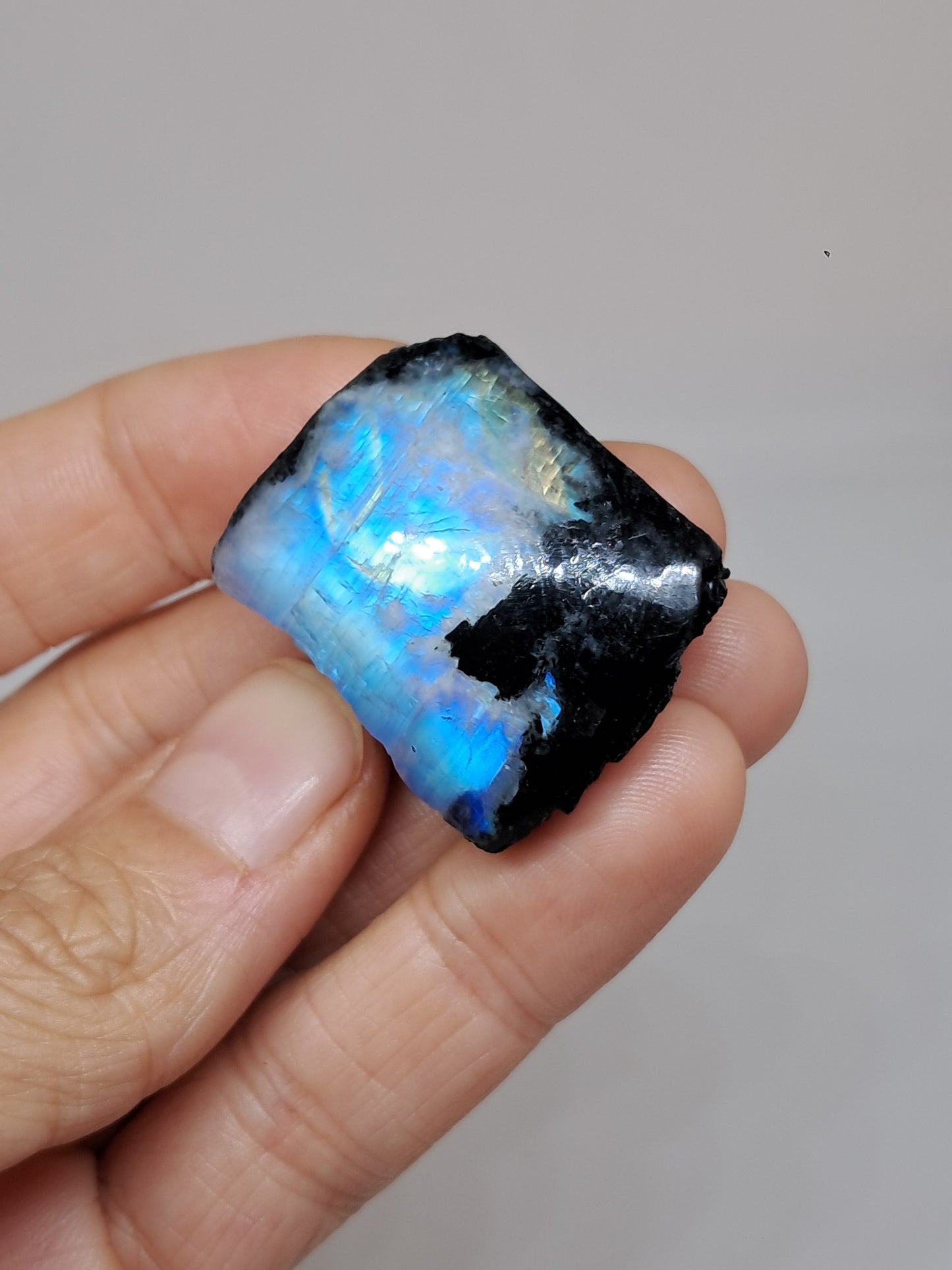 White Labradorite | Rainbow Moonstone *High Grade* (Tamil Nadu) Rough & Polished Stone | Natural Rock #MN20