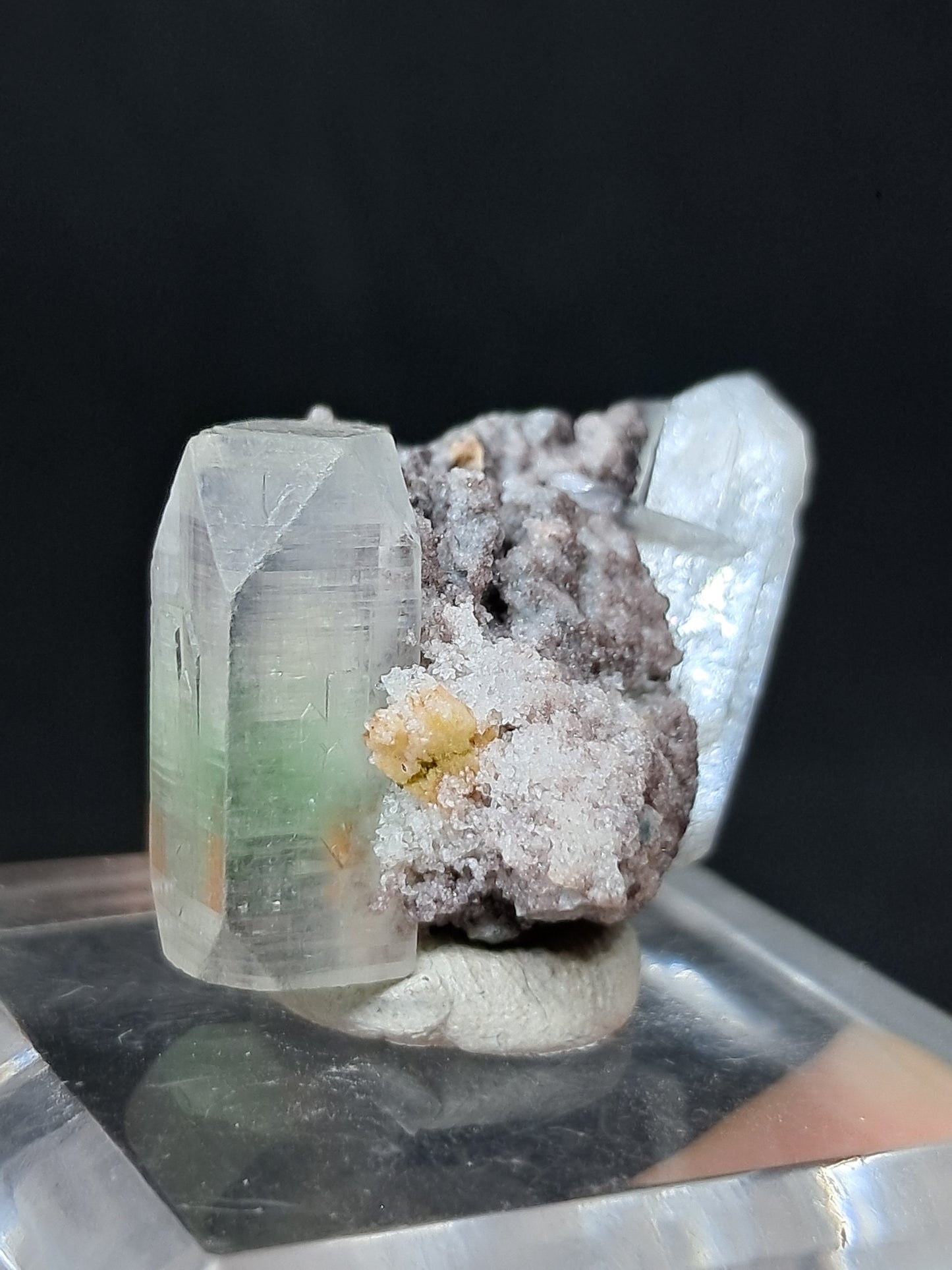Apofilita verde con estibita (Fluorapofilita) (Ajanta) Cristal natural | Muestra de mineral #GA33