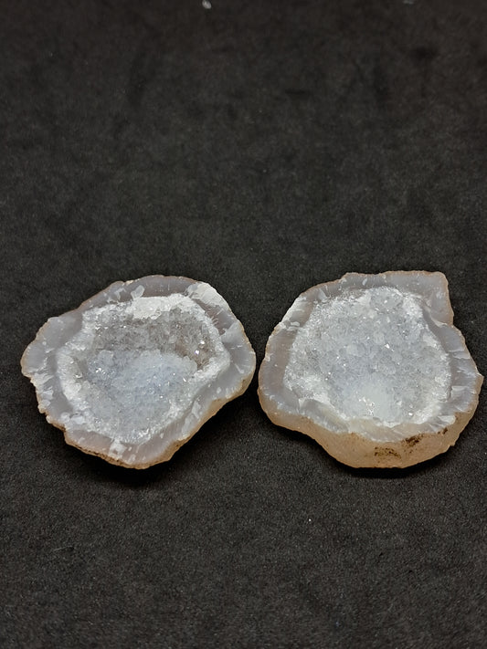 Quartz Geode (Ajanta) w/ White Fluorite Balls | Natural Crystal | Rough Stone #GD18