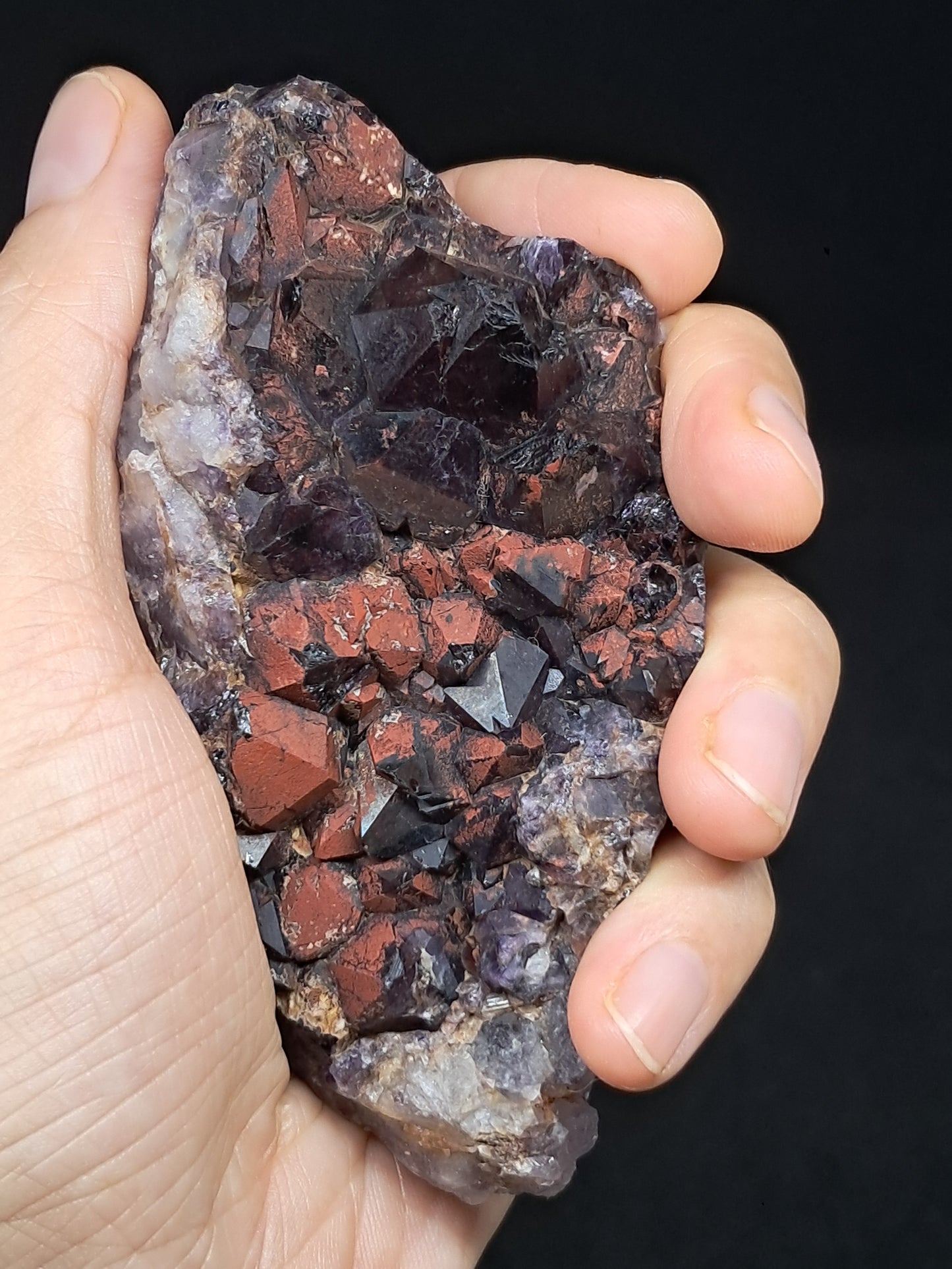 Amethyst w/ Hematite Cluster (Madhya Pradesh) | Mineral Specimen | Natural Stone #AM7