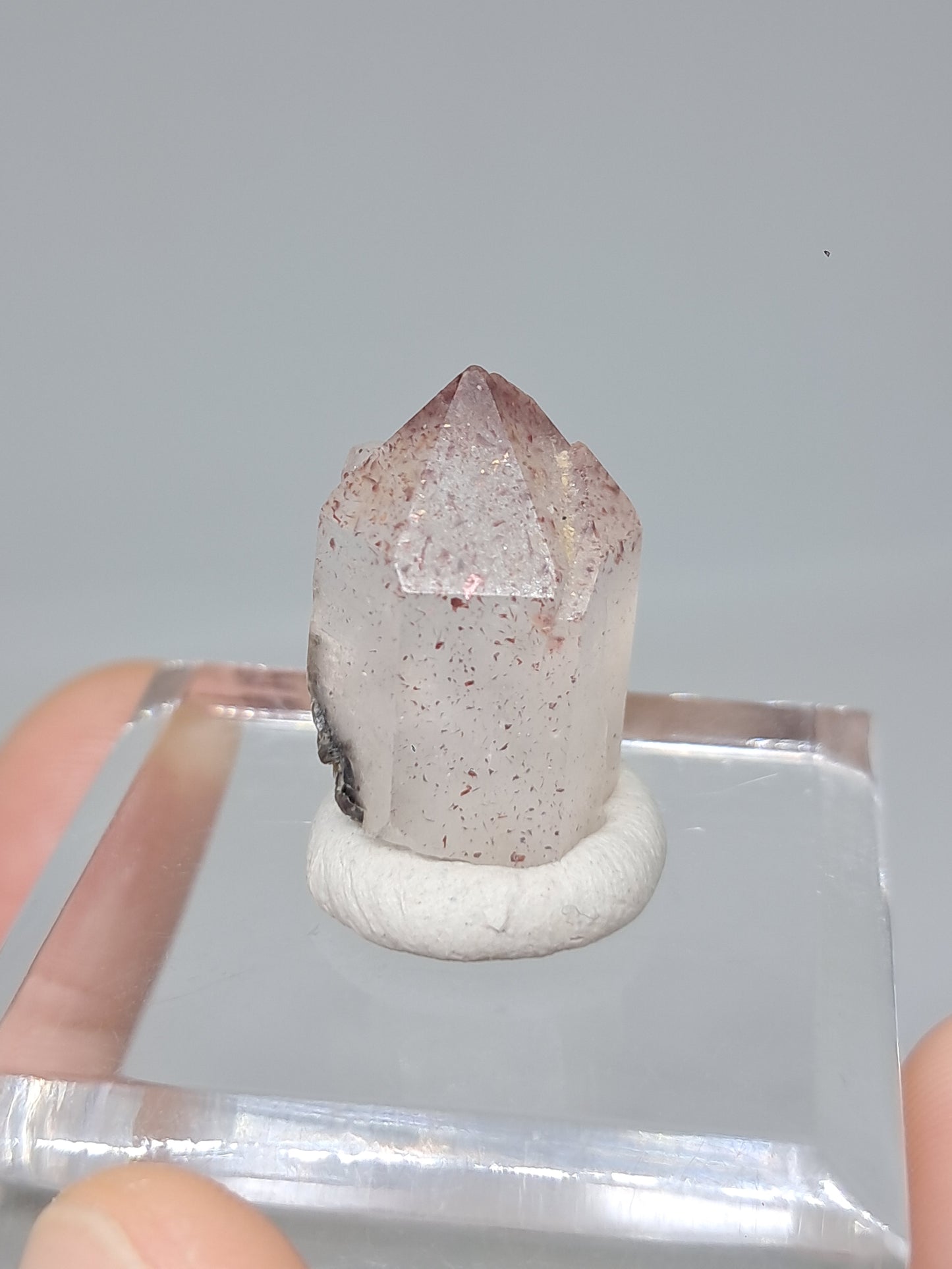 Hematite Included Quartz (Karur) Natural Crystal Point | Mineral Specimen #HPQ66