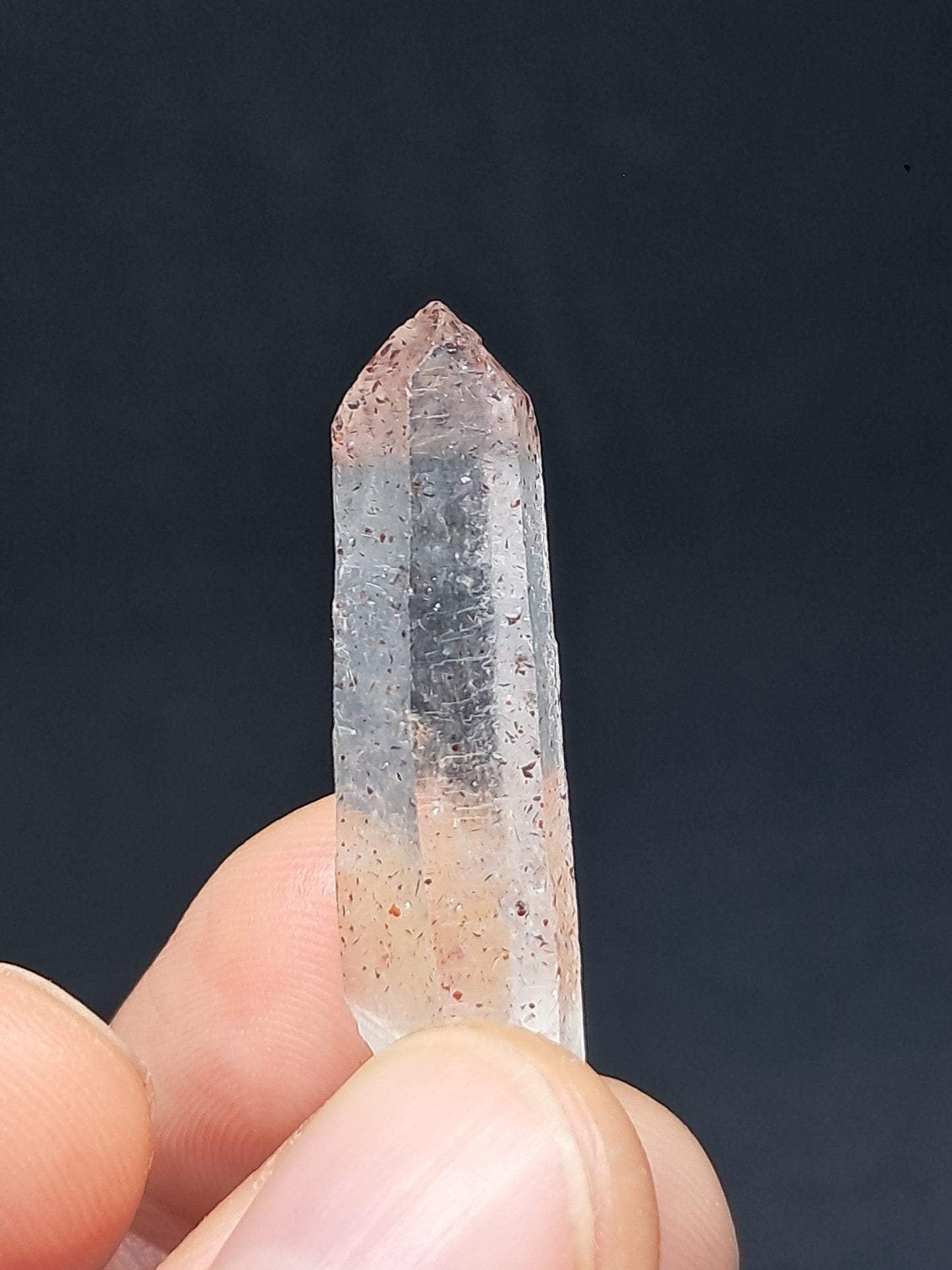 Quartz w/ Hematite Inclusions (Karur) Natural Crystal Point | Mineral Specimen #HPQ67