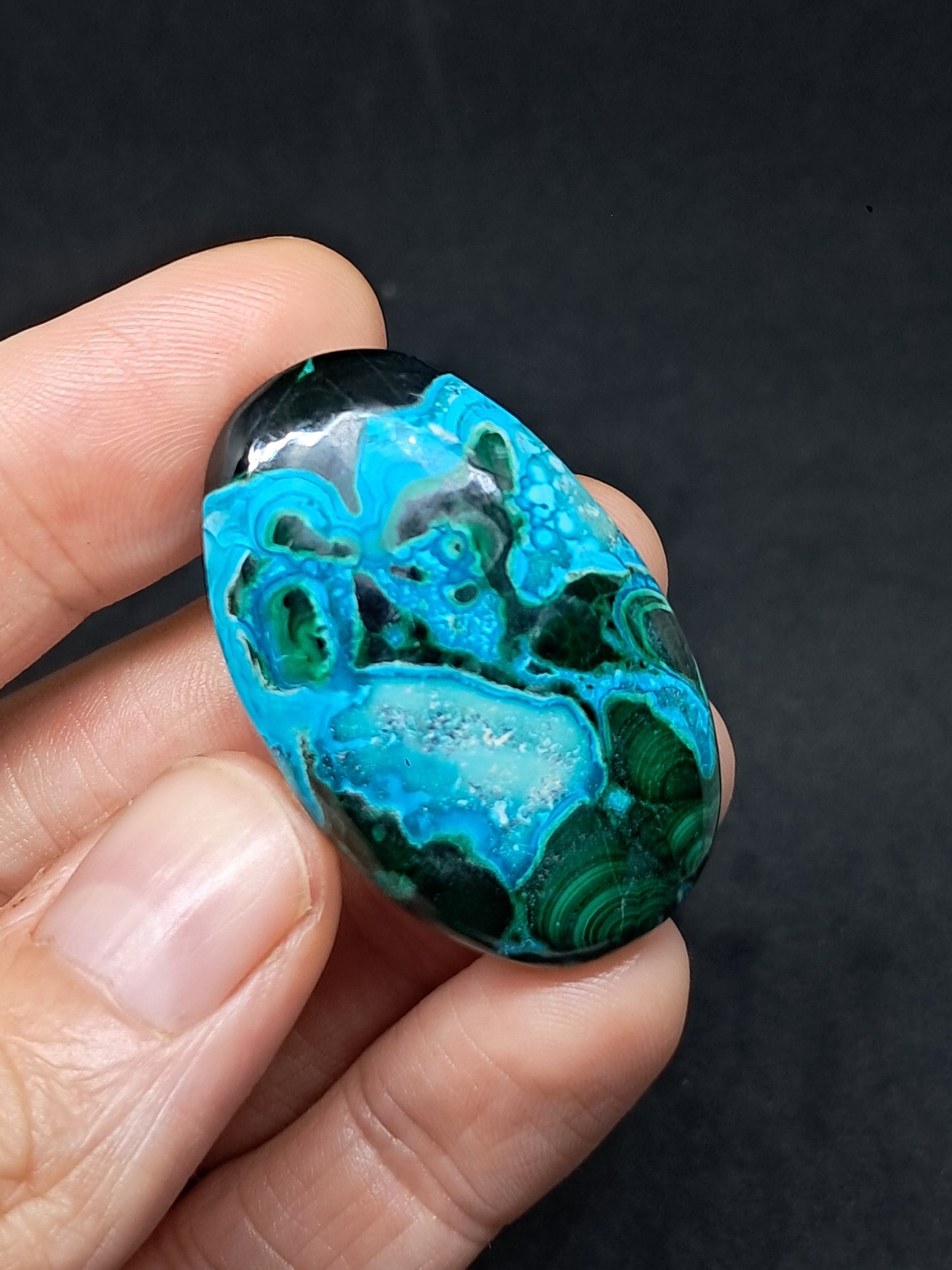 Chrysocolla Malachite Palmstone | Polished Natural Stone | Good Quality