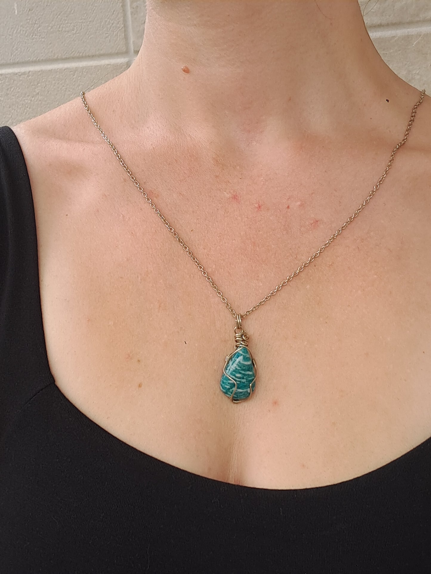 Amazonite Pendant | Handcrafted Jewelry | Unique Necklace #JL56