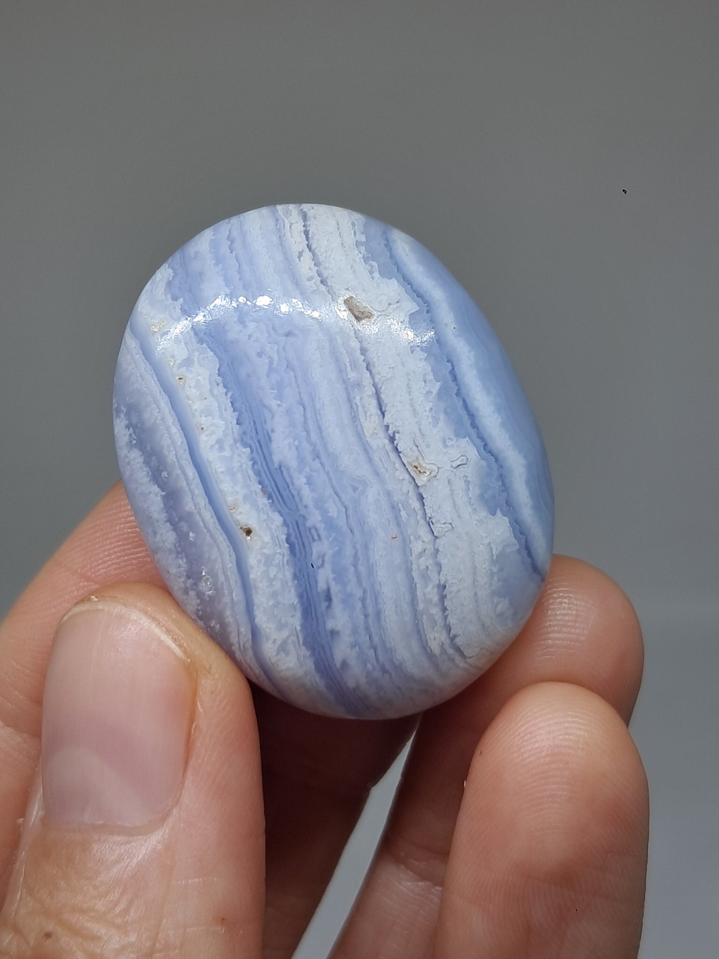 Blue Lace Agate Palmstone | Good Quality Natural Stone