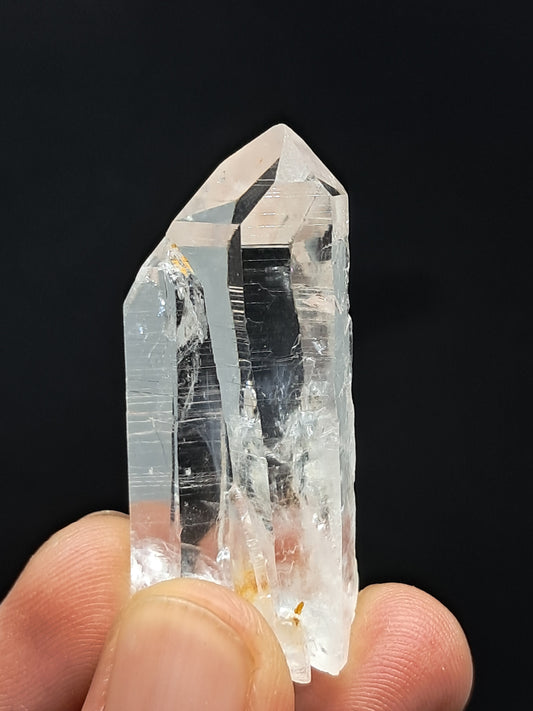 Punta natural de cristal de cuarzo fundido transparente (Santander, Colombia) | Ejemplar mineral n.° COQ35