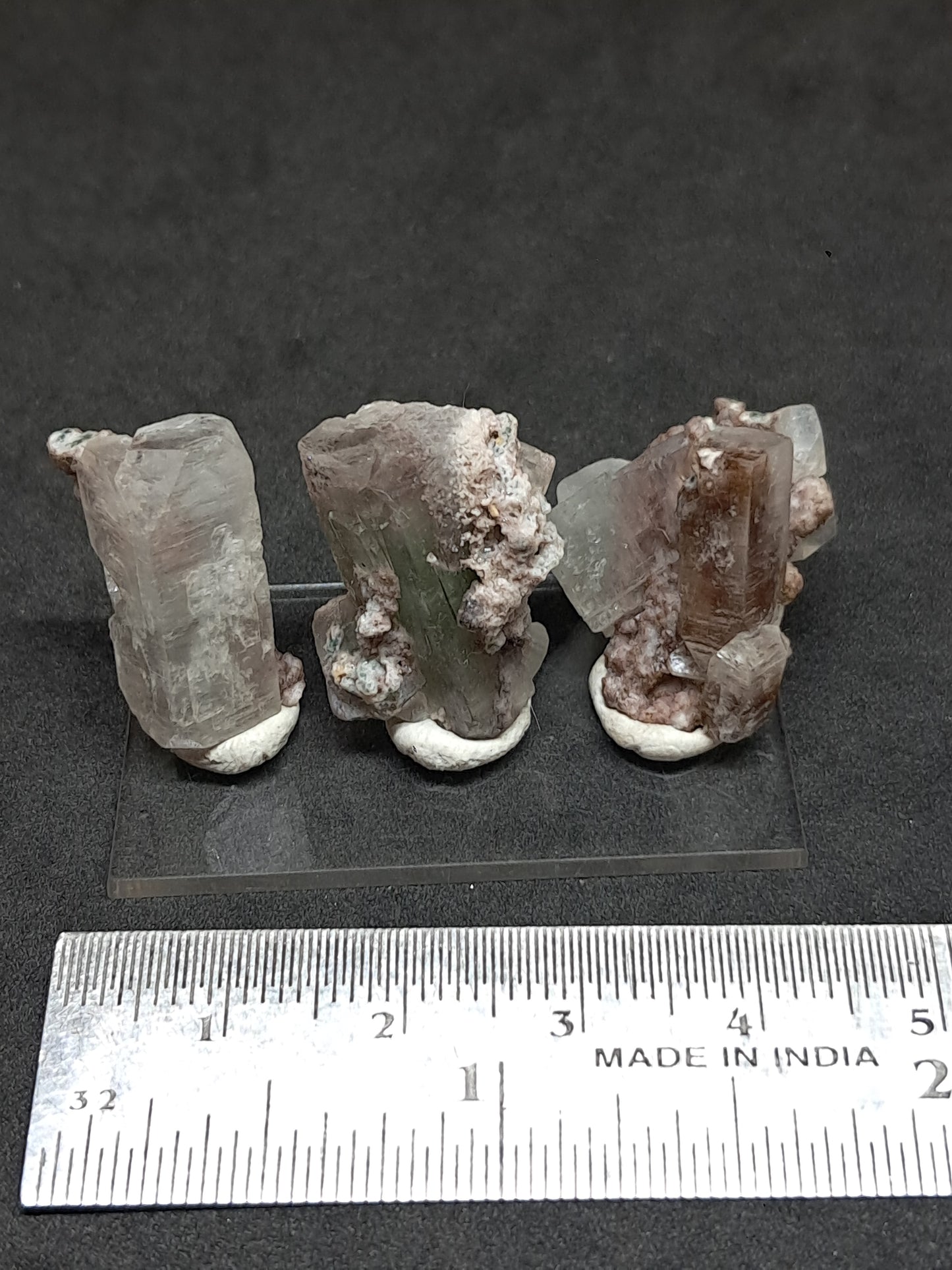 Set of 3 Small Green Apophyllites (Fluorapophyllites) (Ajanta) Rough Natural Crystals | Mineral Specimens #GA53