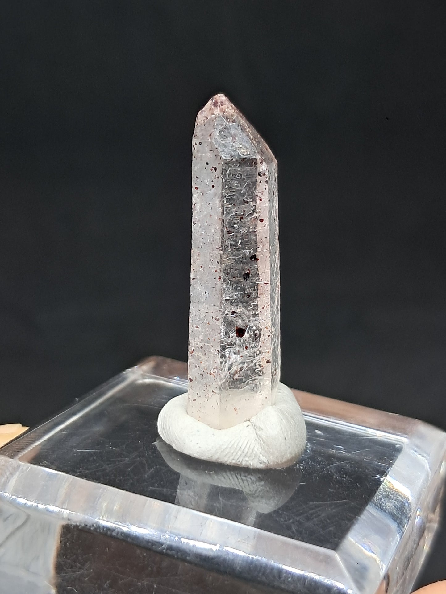 Quartz w/ Hematite Inclusions (Karur) Natural Crystal Point | Mineral Specimen #HPQ67