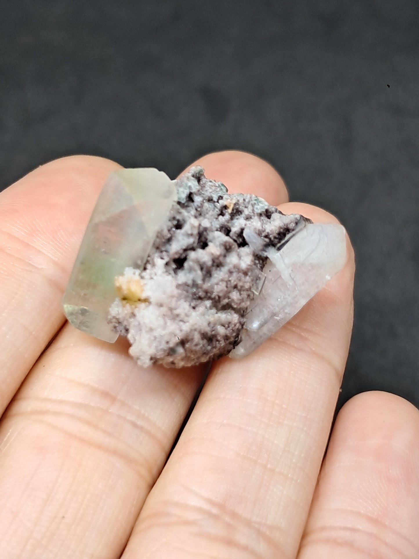 Apofilita verde con estibita (Fluorapofilita) (Ajanta) Cristal natural | Muestra de mineral #GA33