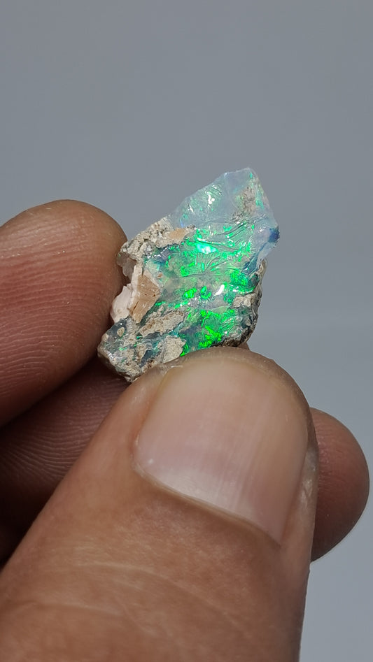 Natural Ethiopian Opal Rough | White Hydrophane Opal with Bright Play of Color #OP17