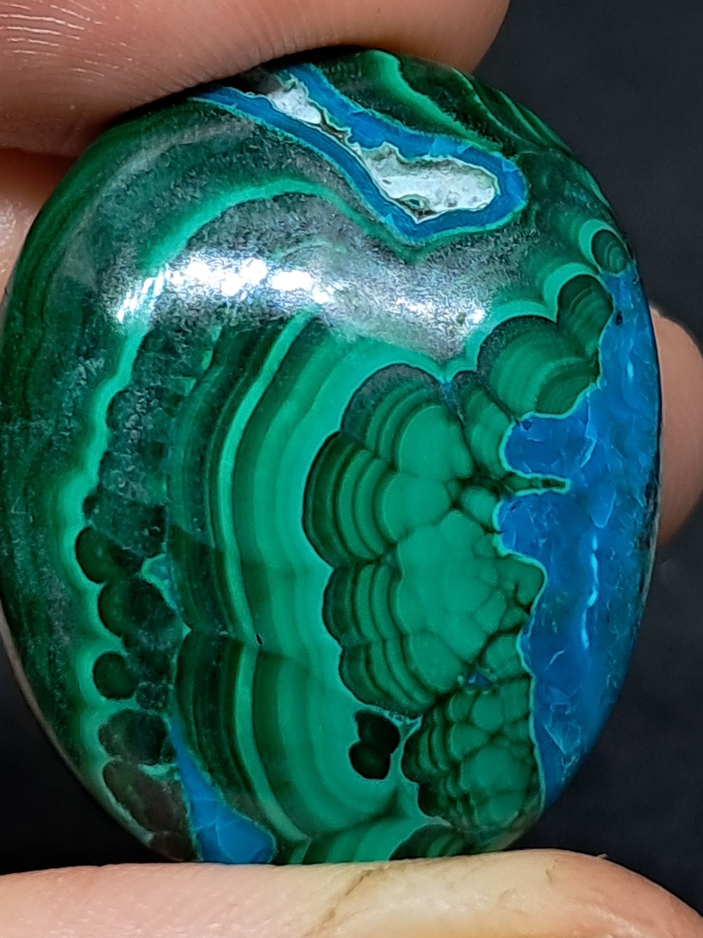 Chrysocolla Malachite Palmstone | Polished Natural Stone | Good Quality