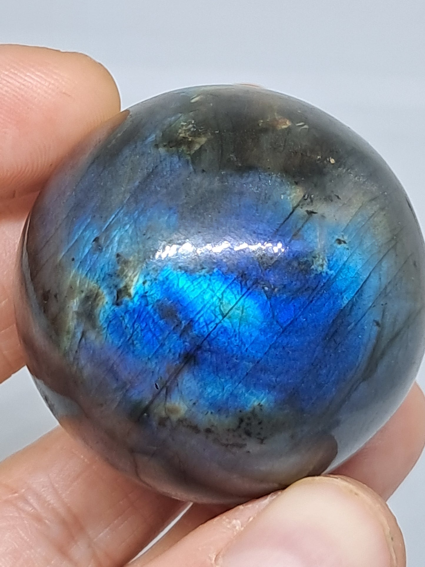 Labradorite Sphere (Madagascar) | Strong Blue Flash | Polished Stone #LB9