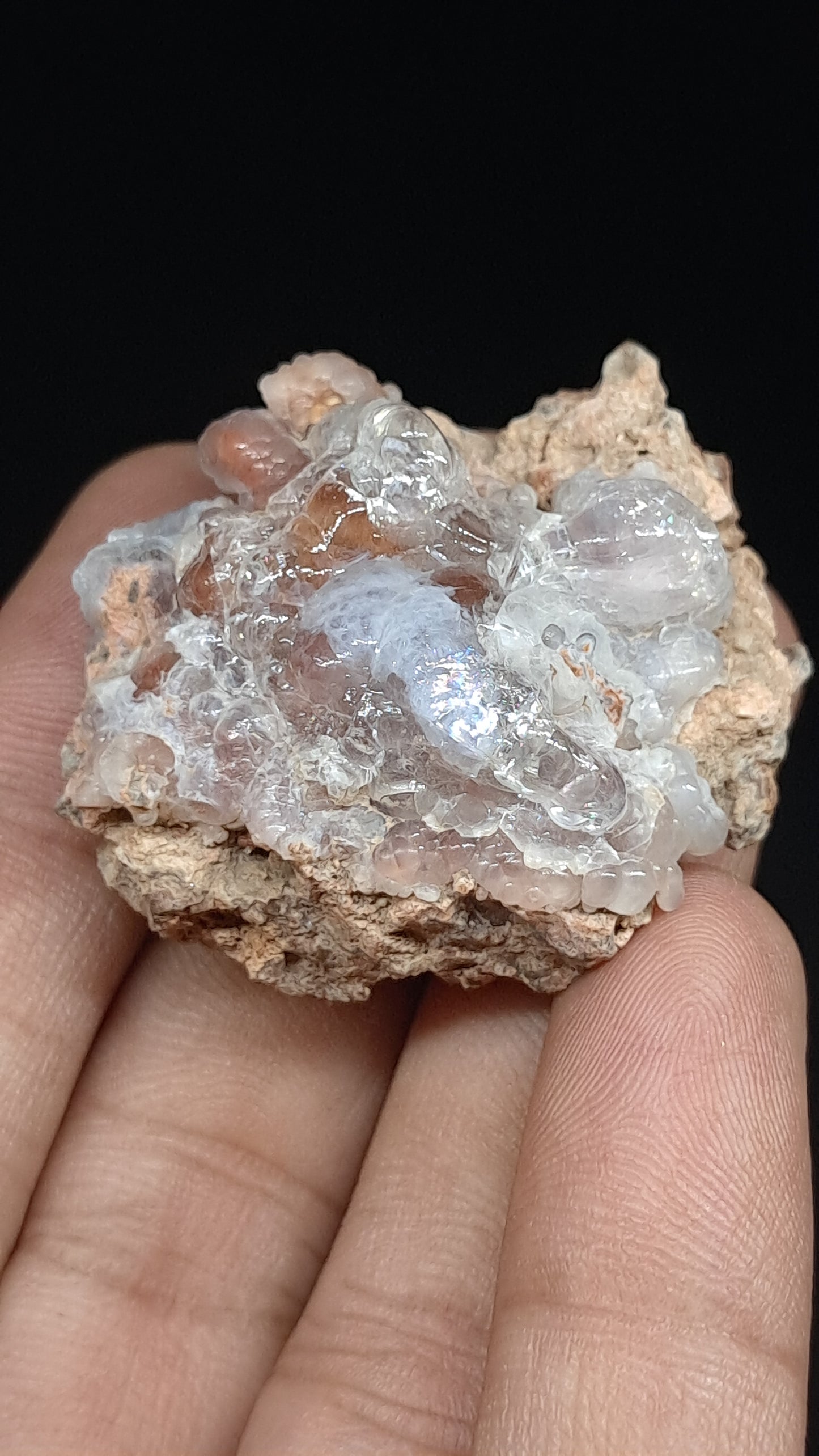 Hyalite Opal on Matrix (Mexico) Rough Crystal Stone | UV-Reactive Mineral Specimen #OH4