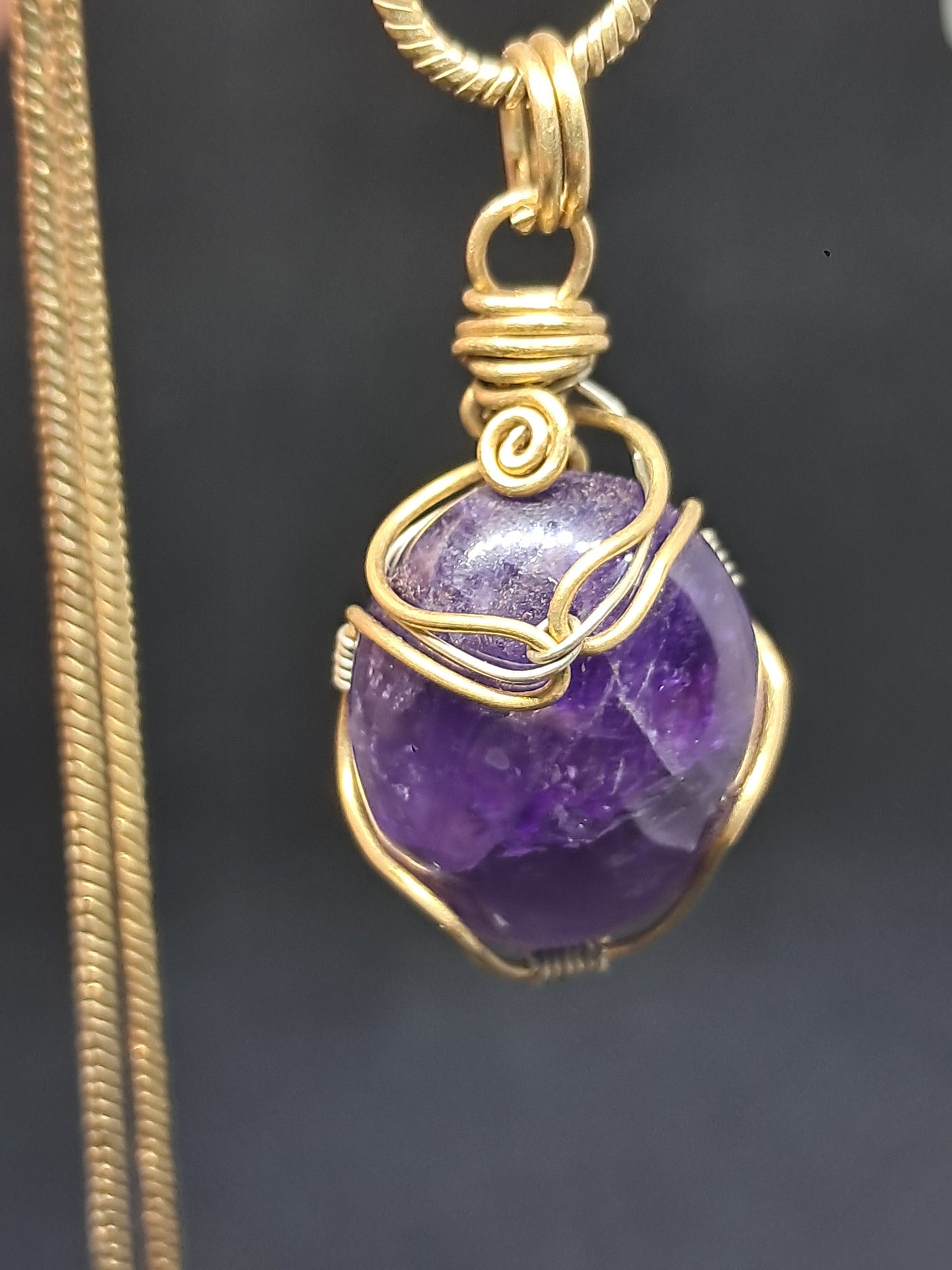 Amethyst Pendant | Handcrafted Jewelry | Necklace #JL42