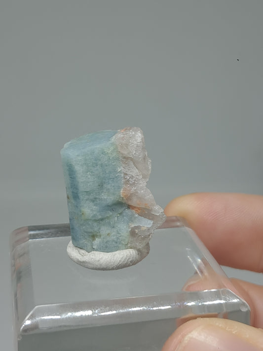 Aquamarine w/ Quartz (Karur) Rough Natural Crystal | Mineral Specimen #AQM53