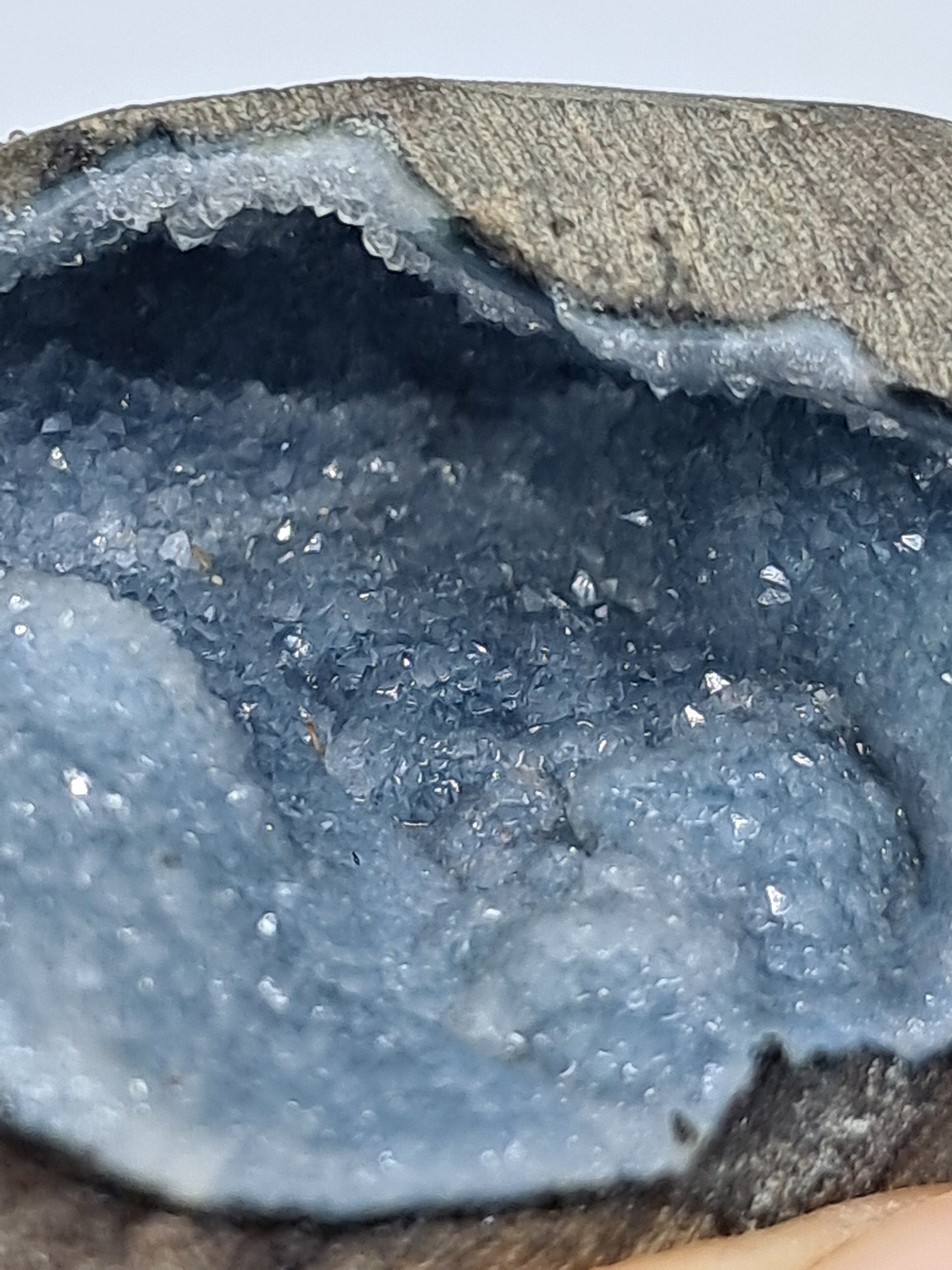 Grey / Blue Chalcedony in Basalt Geode (Nashik) | Natural Crystal | Rare Mineral #BC12