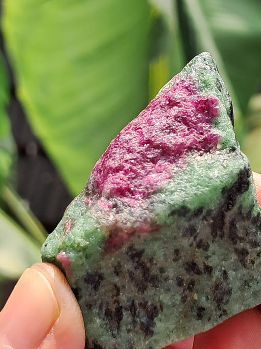 Ruby Zoisite w/ Hornblende (Tanzania) Rough Stone | Natural Specimen #RZ8