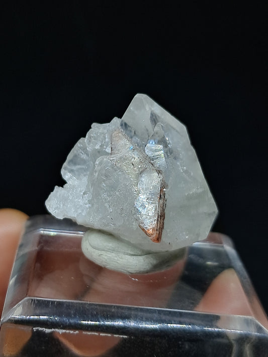 Clear Apophyllite Point w/ Heulandite (Ajanta) Natural Crystal | Mineral Specimen #AP56