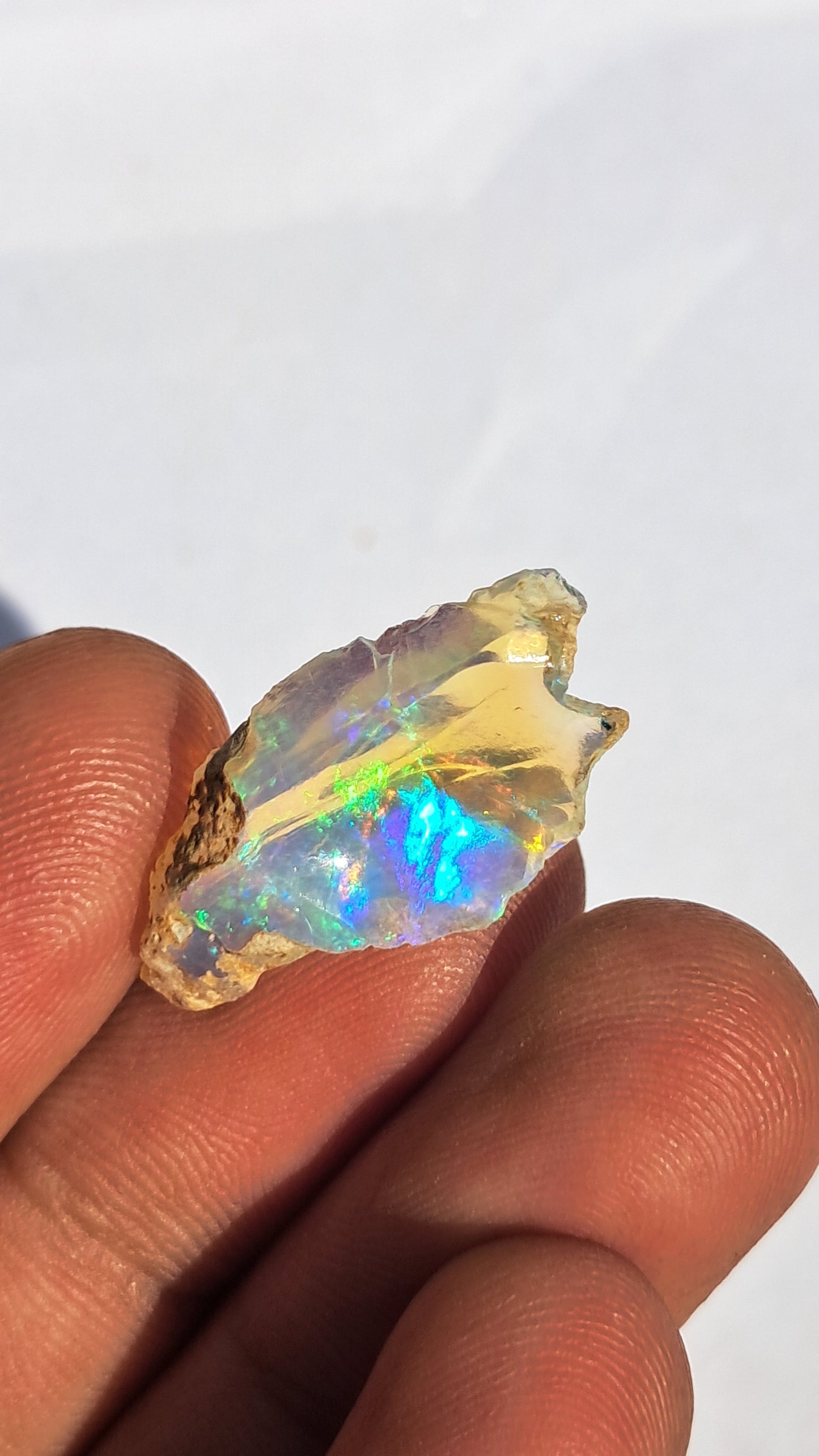 Natural Ethiopian Opal Rough | White Hydrophane Opal with Bright Play of Color #OP10