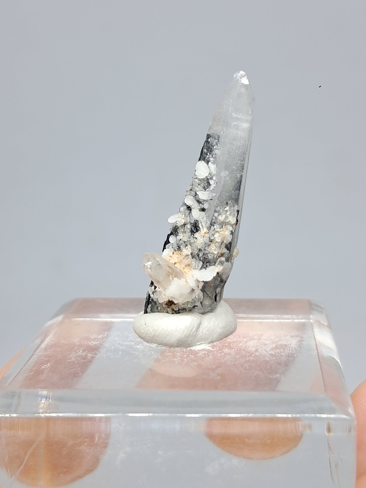 Tourmalinated Quartz Crystal Point (Karur) Natural Stone | Mineral Specimen #TQ26