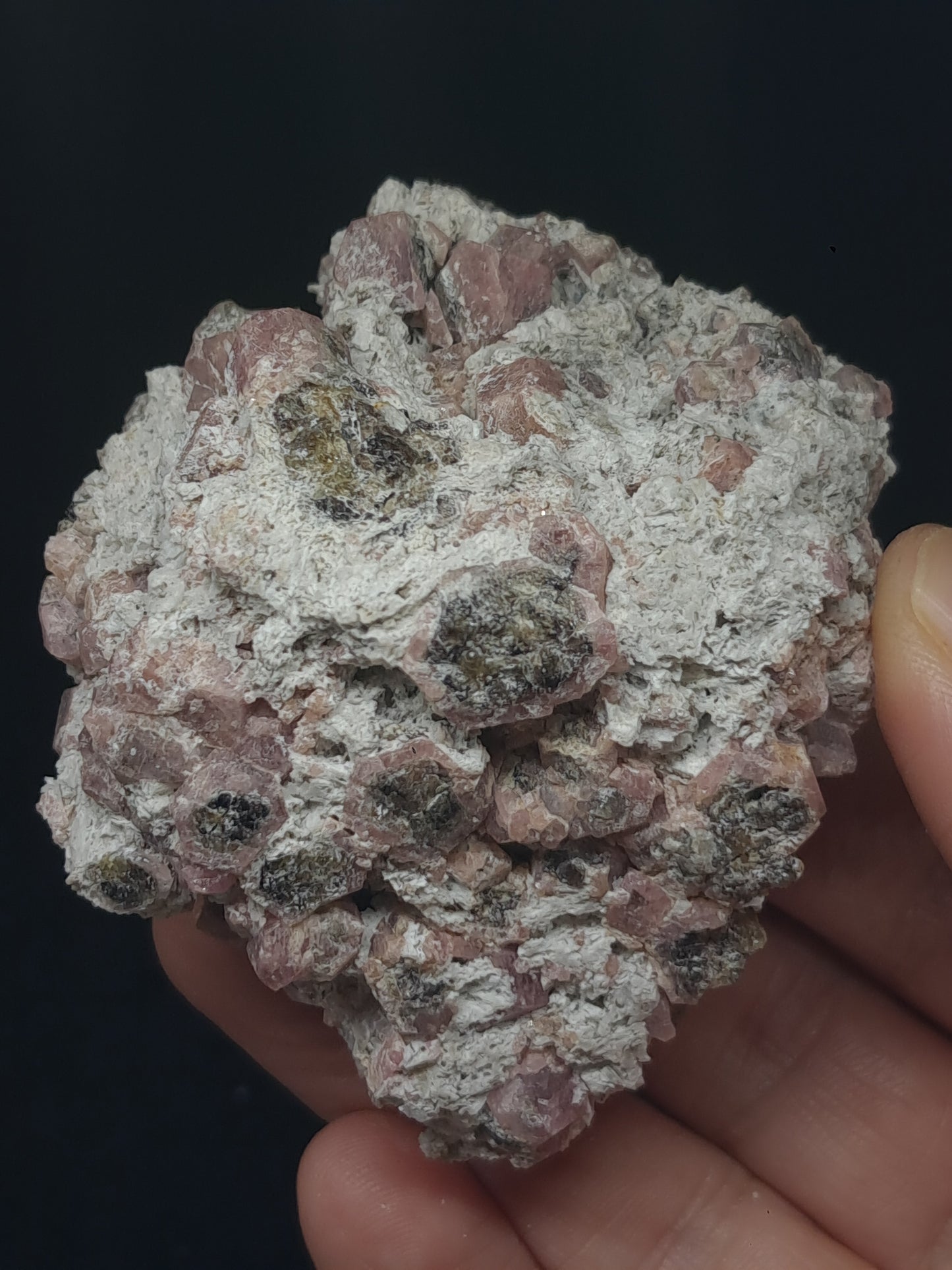 Grossular Garnet on Matrix (Mexico) Pink Garnet Cluster |Rough Crystal Stone | Mineral Specimen #GR22