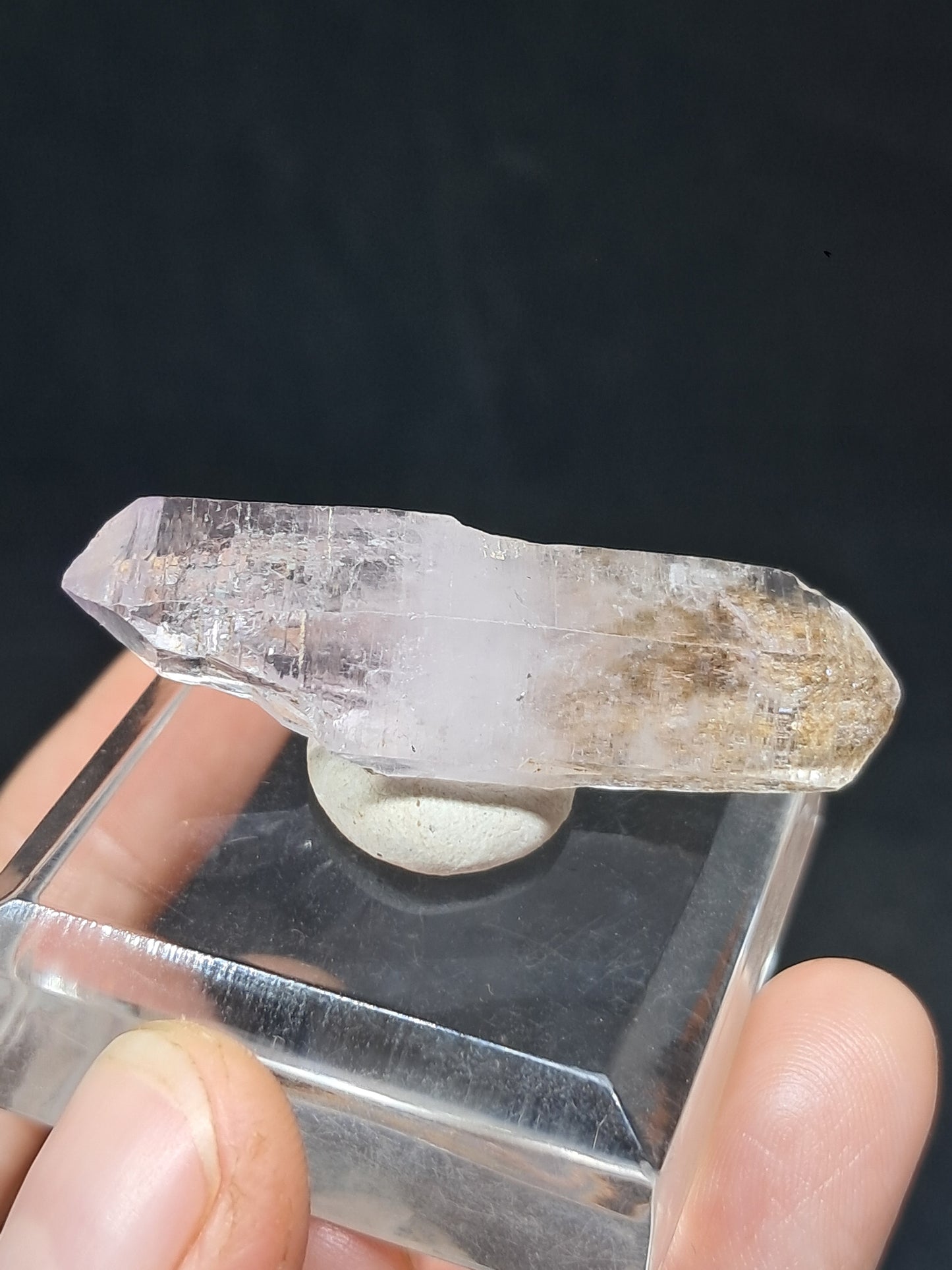 Cristal biterminado de amatista de Veracruz (México) | Punta natural | Ejemplar mineral n.° VA39