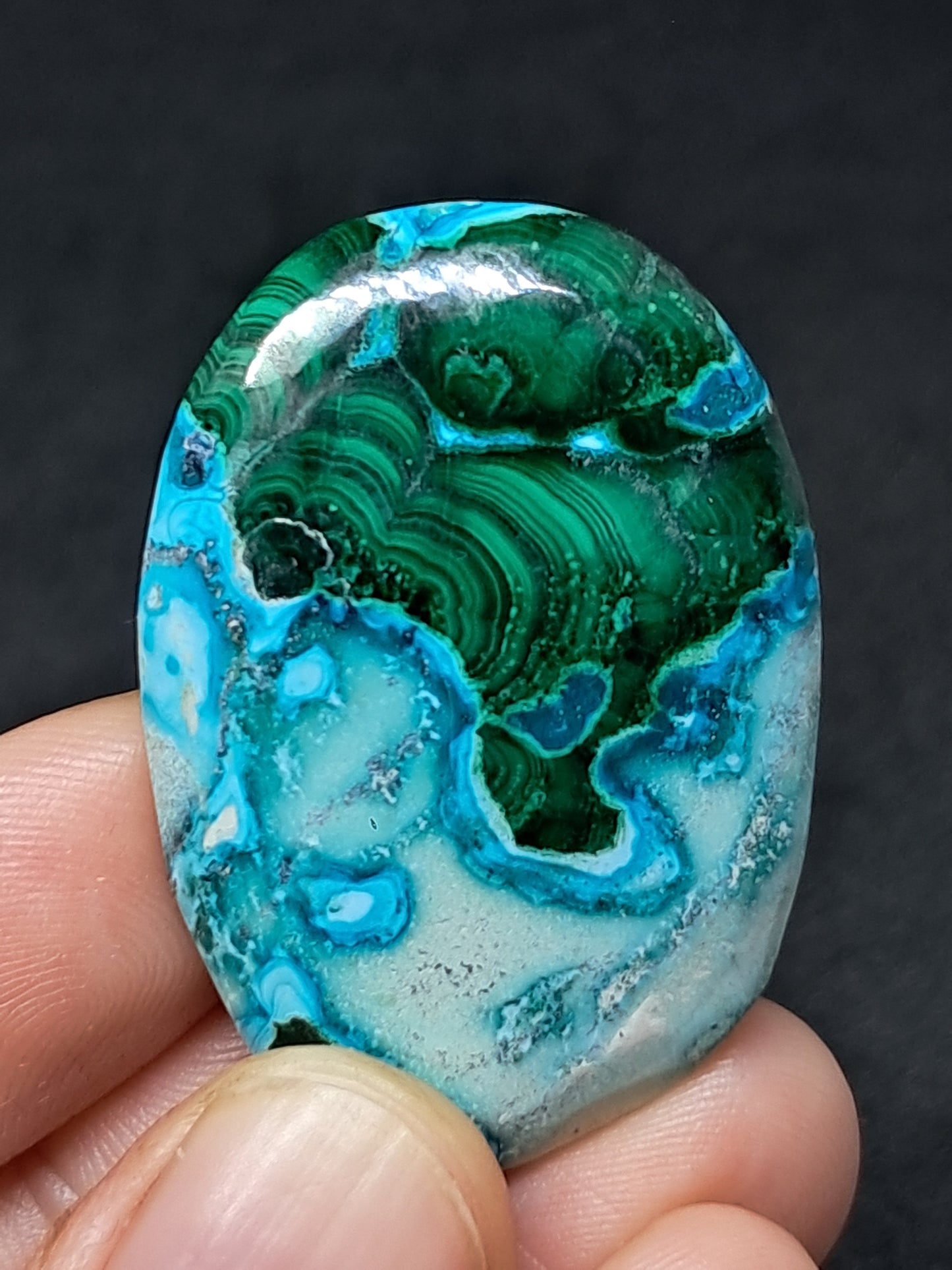 Chrysocolla Malachite Palmstone | Polished Natural Stone | Good Quality