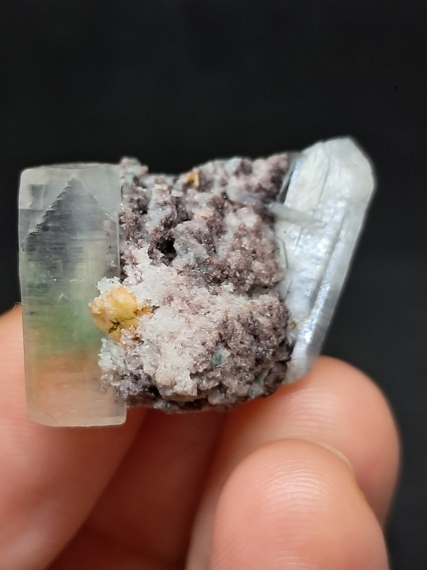 Apofilita verde con estibita (Fluorapofilita) (Ajanta) Cristal natural | Muestra de mineral #GA33
