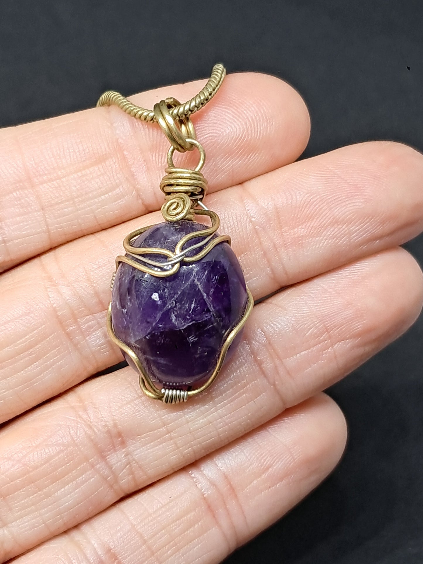 Amethyst Pendant | Handcrafted Jewelry | Necklace #JL42