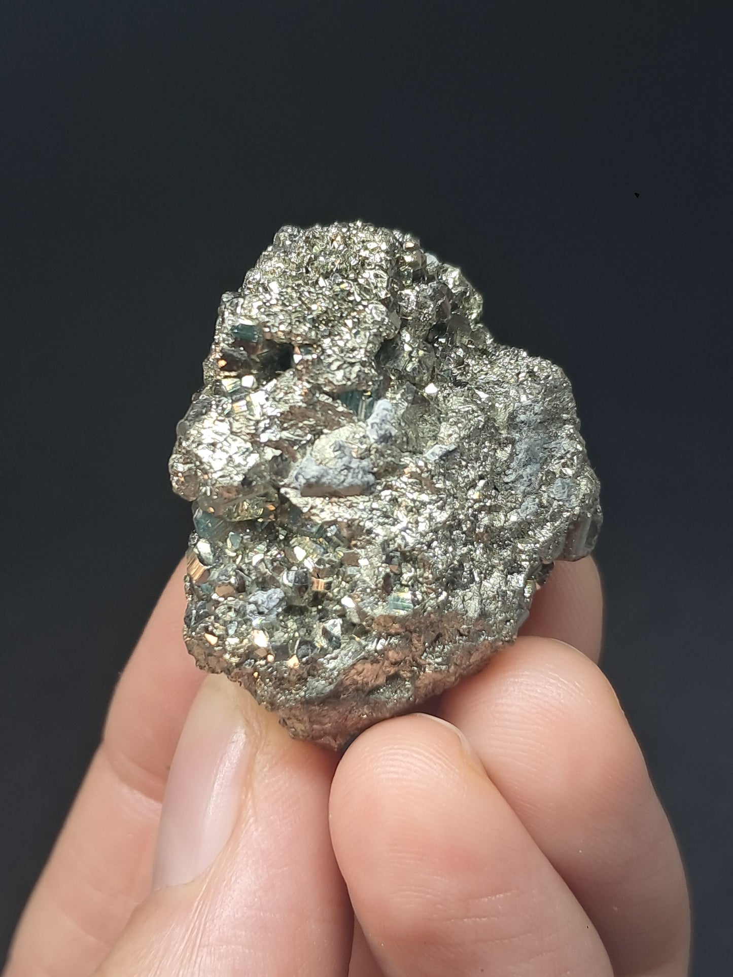 Pirita en bruto (Perú) Drusa natural | Muestra mineral | Rocas y Cristales #PR22