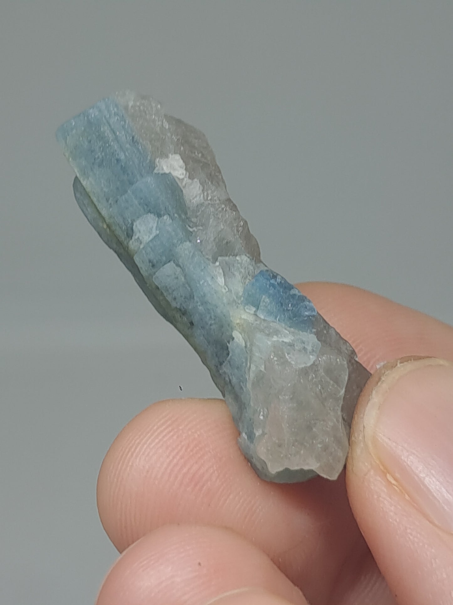 Aquamarine on Smokey Quartz (Karur) Rough Natural Crystal | Mineral Specimen #AQM47