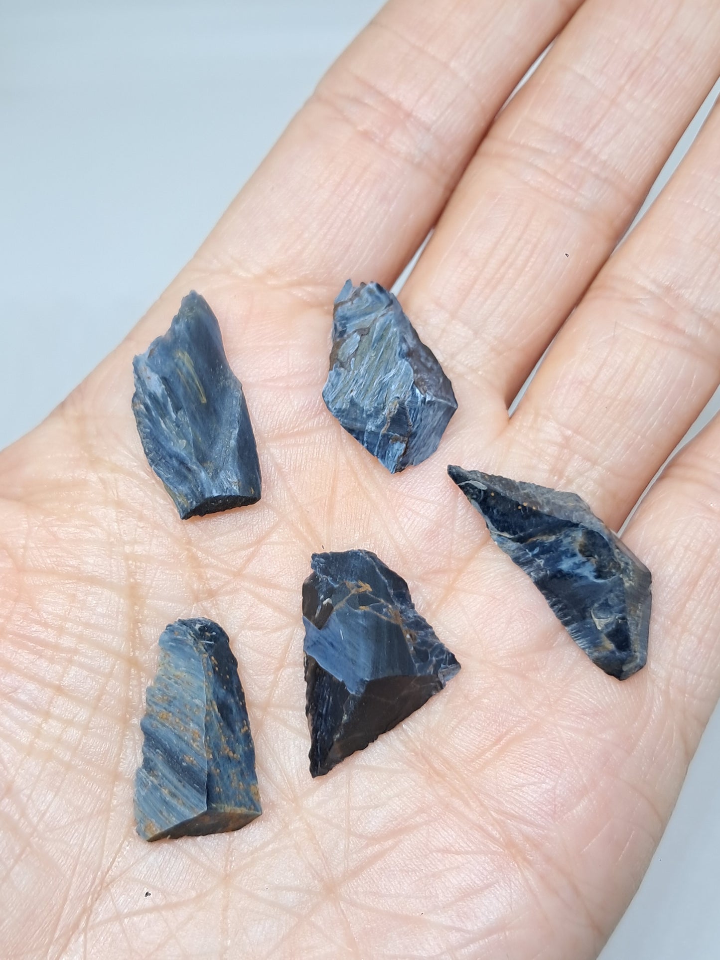 Set of 5 Raw Chips of Pietersite | Rough Stone #RCS26