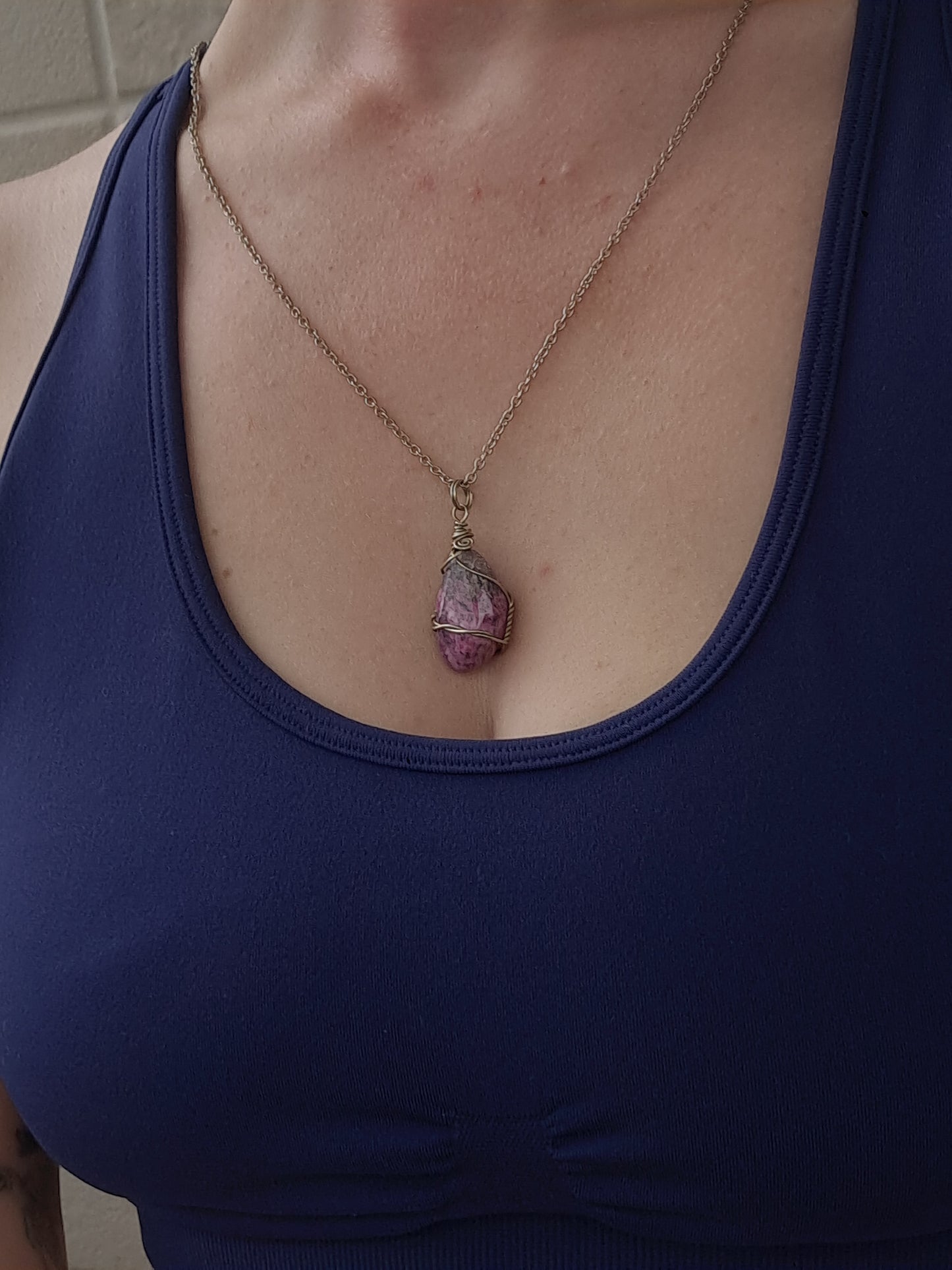 Cobaltoan Calcite Pendant | Handcrafted Jewelry | Unique Necklace #JL59