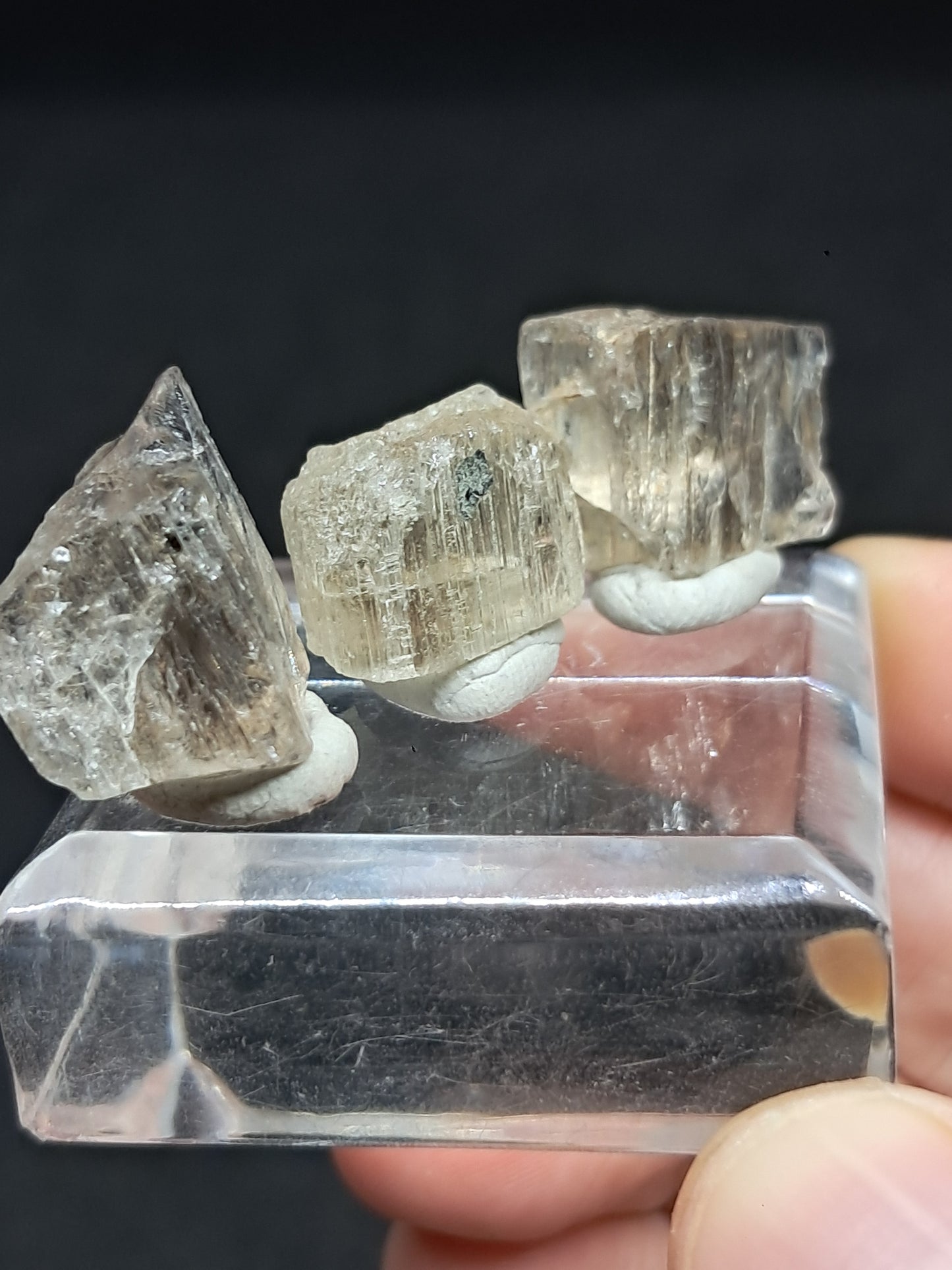 Set of 3 Fluorescent Scapolite Crystals (Karur) UV Reactive | Rough Stone | Natural Mineral Specimen #SCP25