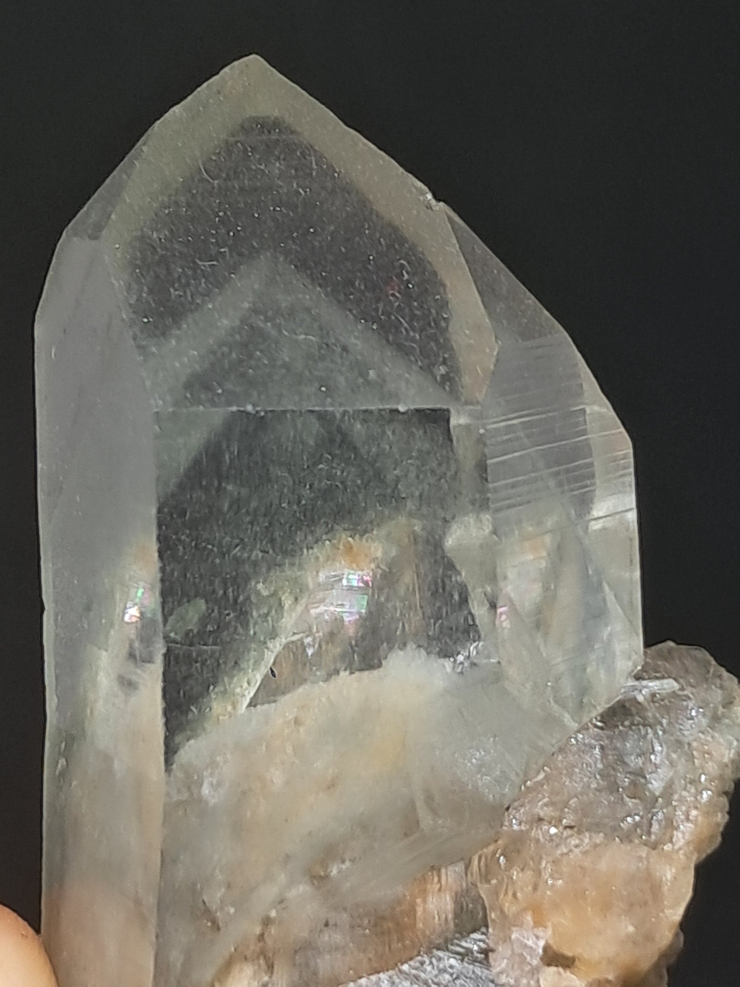 Punta natural de cuarzo fantasma de clorita (Kullu) | Cristal chamánico de jardín #CQ71