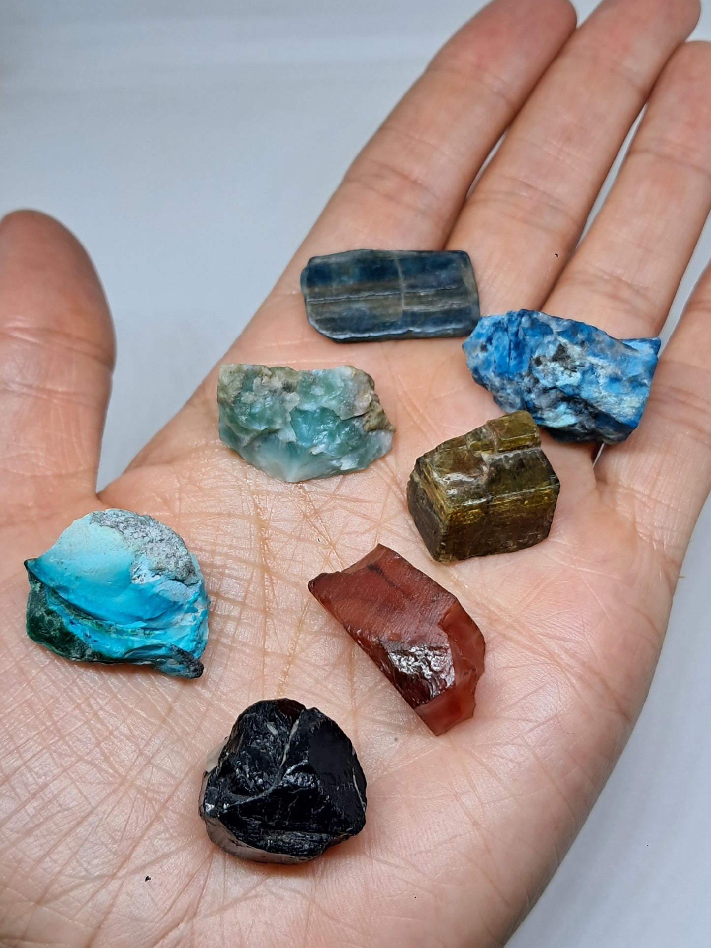 Set of 7 Small Rough Stones | Raw Crystals #RCS28