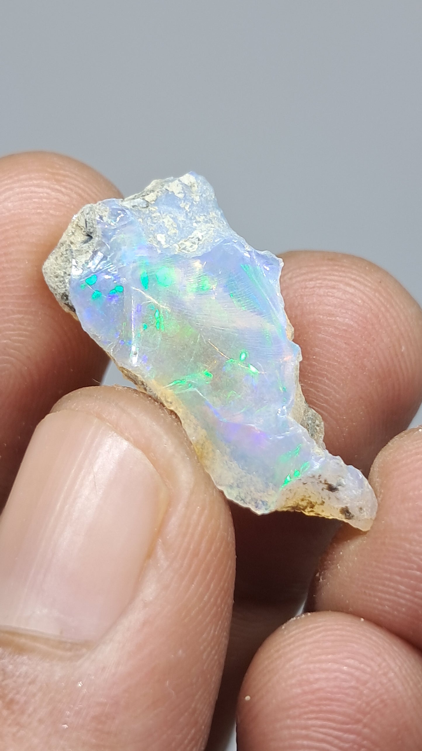 Natural Ethiopian Opal Rough | White Hydrophane Opal with Bright Play of Color #OP25