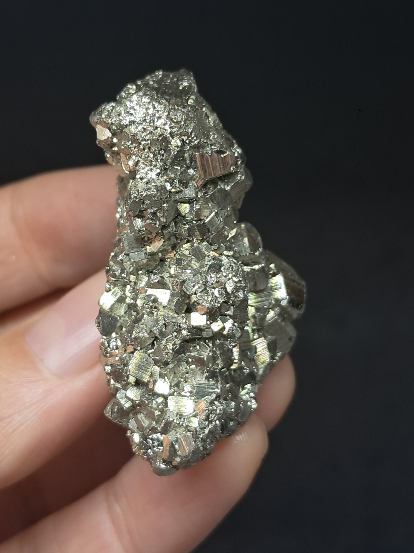 Pirita en bruto (Perú) en racimo natural | Espécimen mineral | Rocas y Cristales #PR26