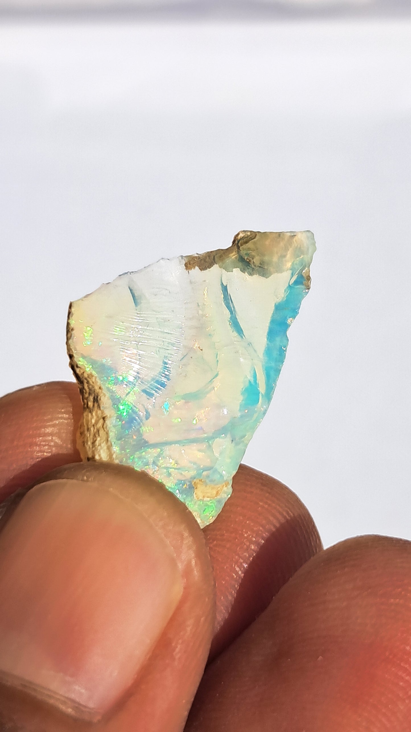 Natural Ethiopian Opal Rough | White Hydrophane Opal with Bright Play of Color #OP4