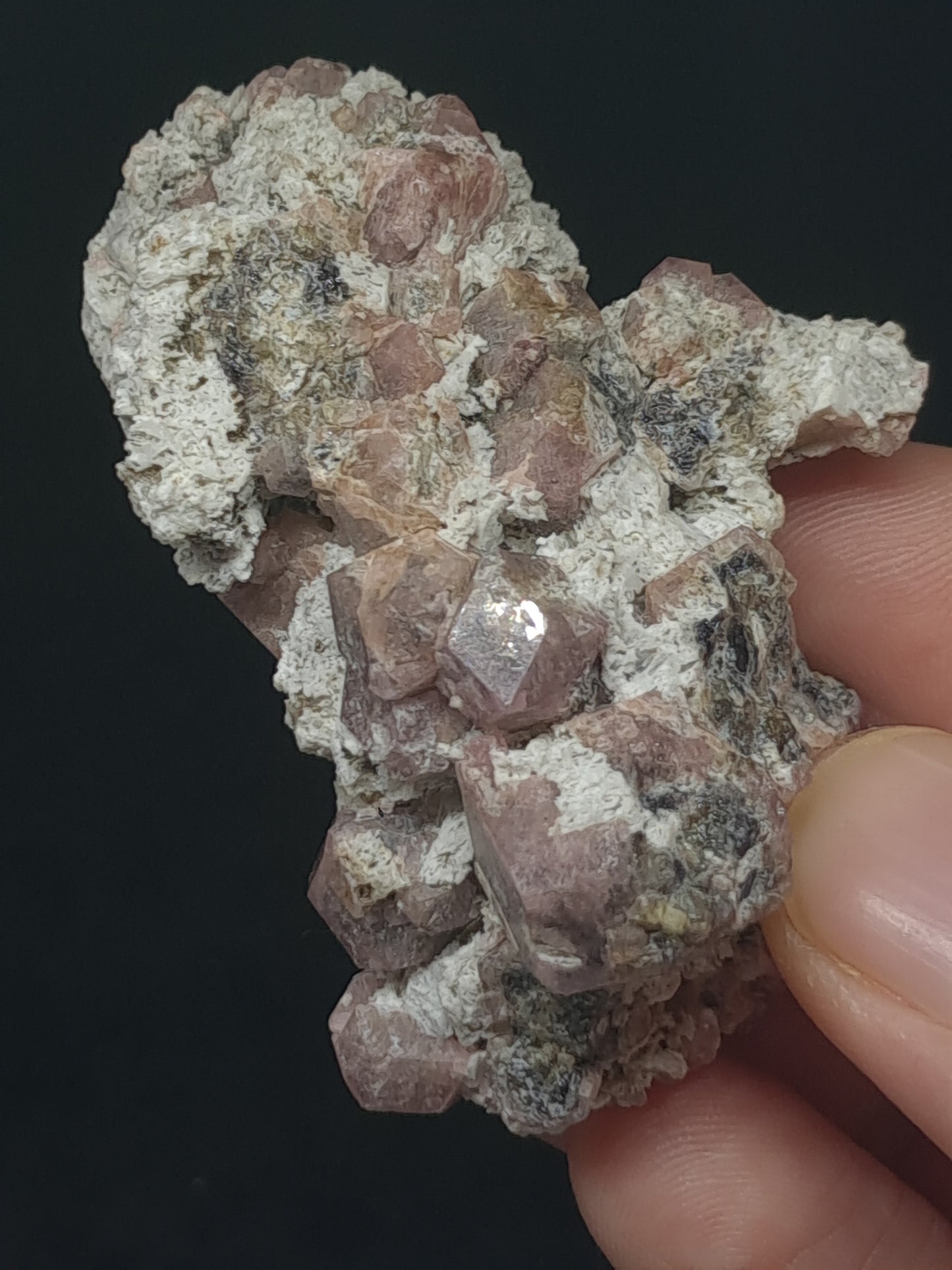 Grossular Garnet on Matrix (Mexico) Pink Garnet Cluster |Rough Crystal Stone | Mineral Specimen #GR23
