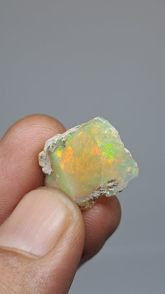 Natural Ethiopian Opal Rough | White Hydrophane Opal with Bright Play of Color #OP23