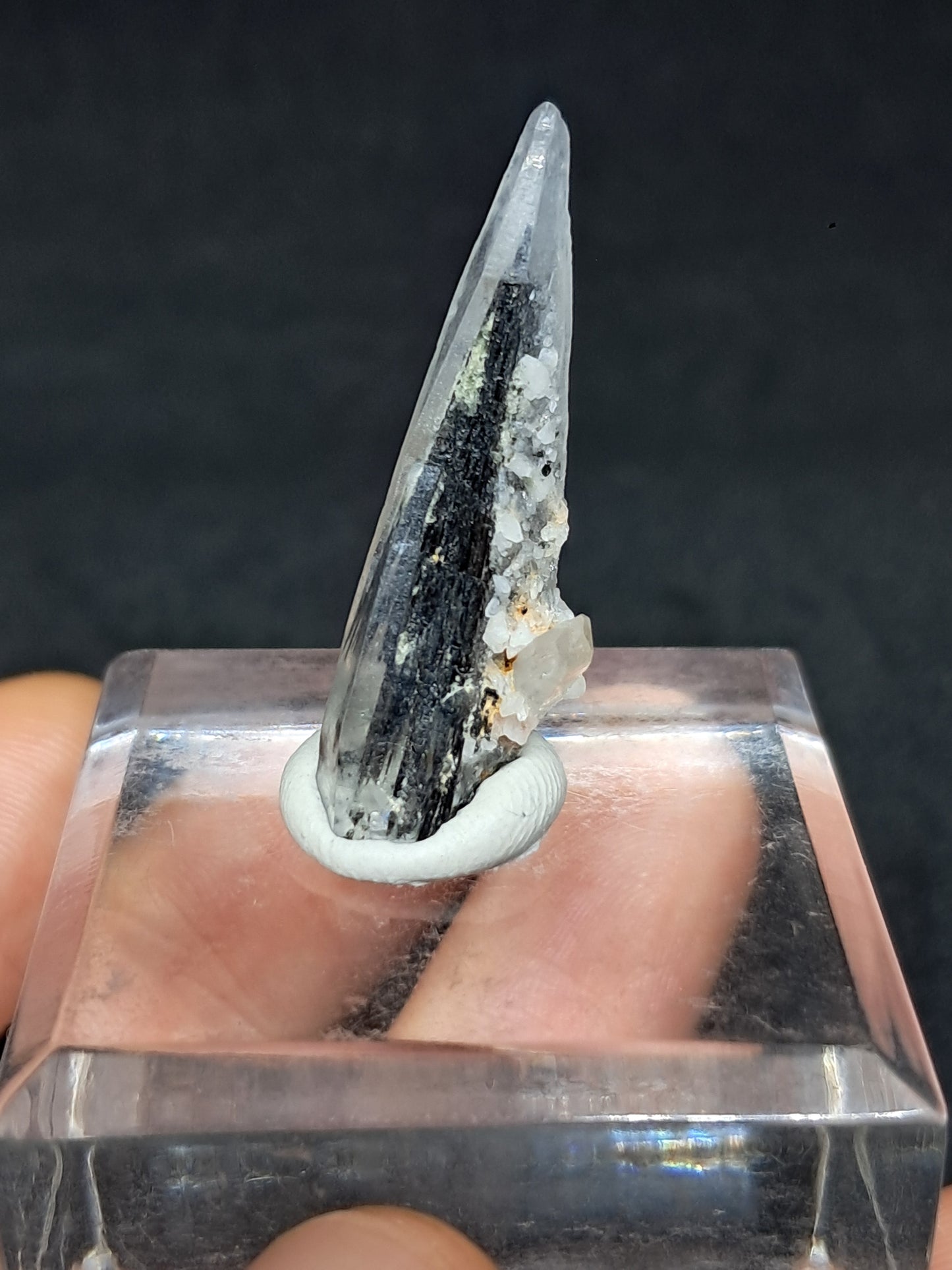 Tourmalinated Quartz Crystal Point (Karur) Natural Stone | Mineral Specimen #TQ26