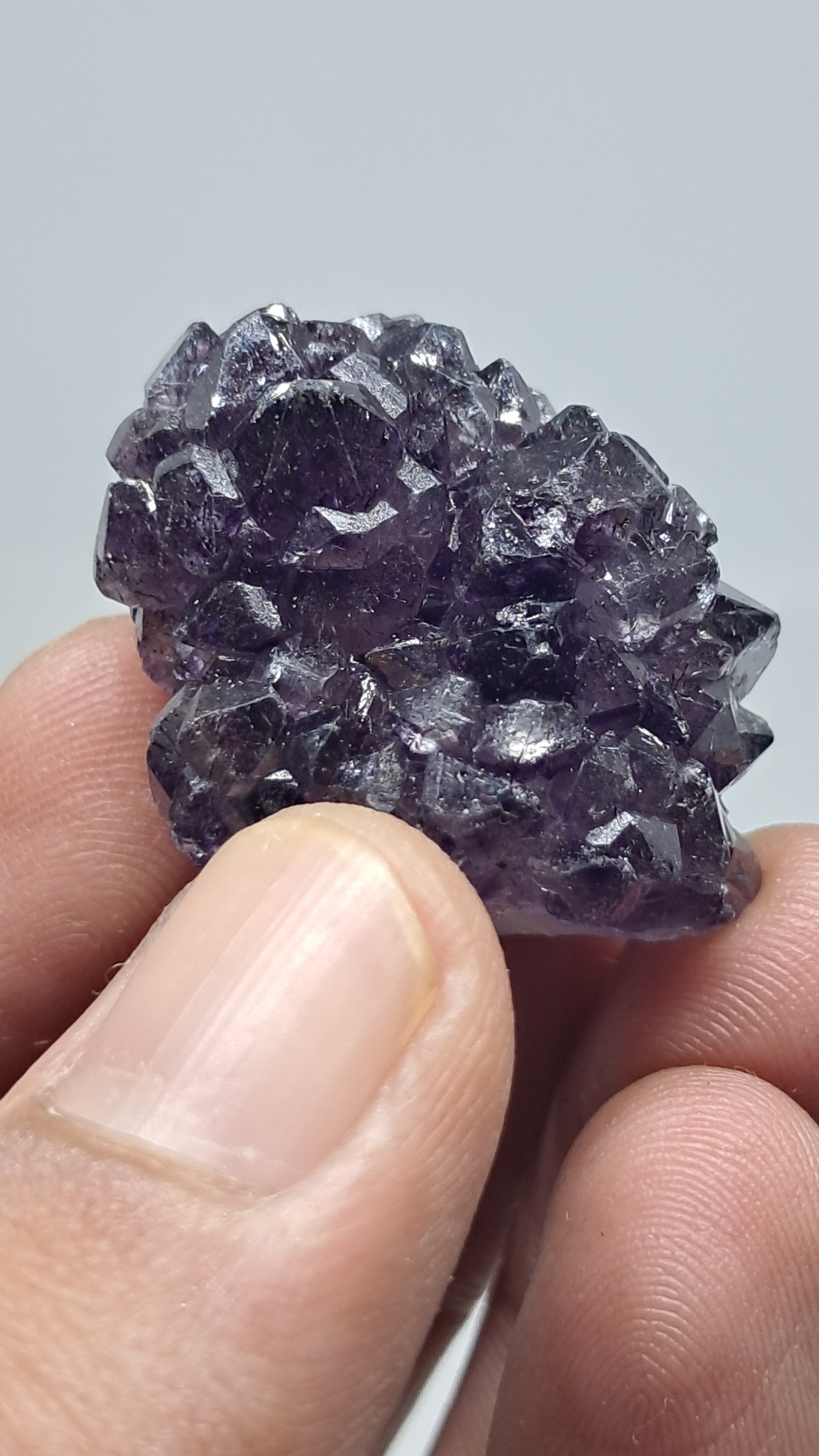 Amatista Elestial Morada Profunda | Inclusiones de Hematita Goethita Rutilo | Cristal Natural | Espécimen Mineral #KA200