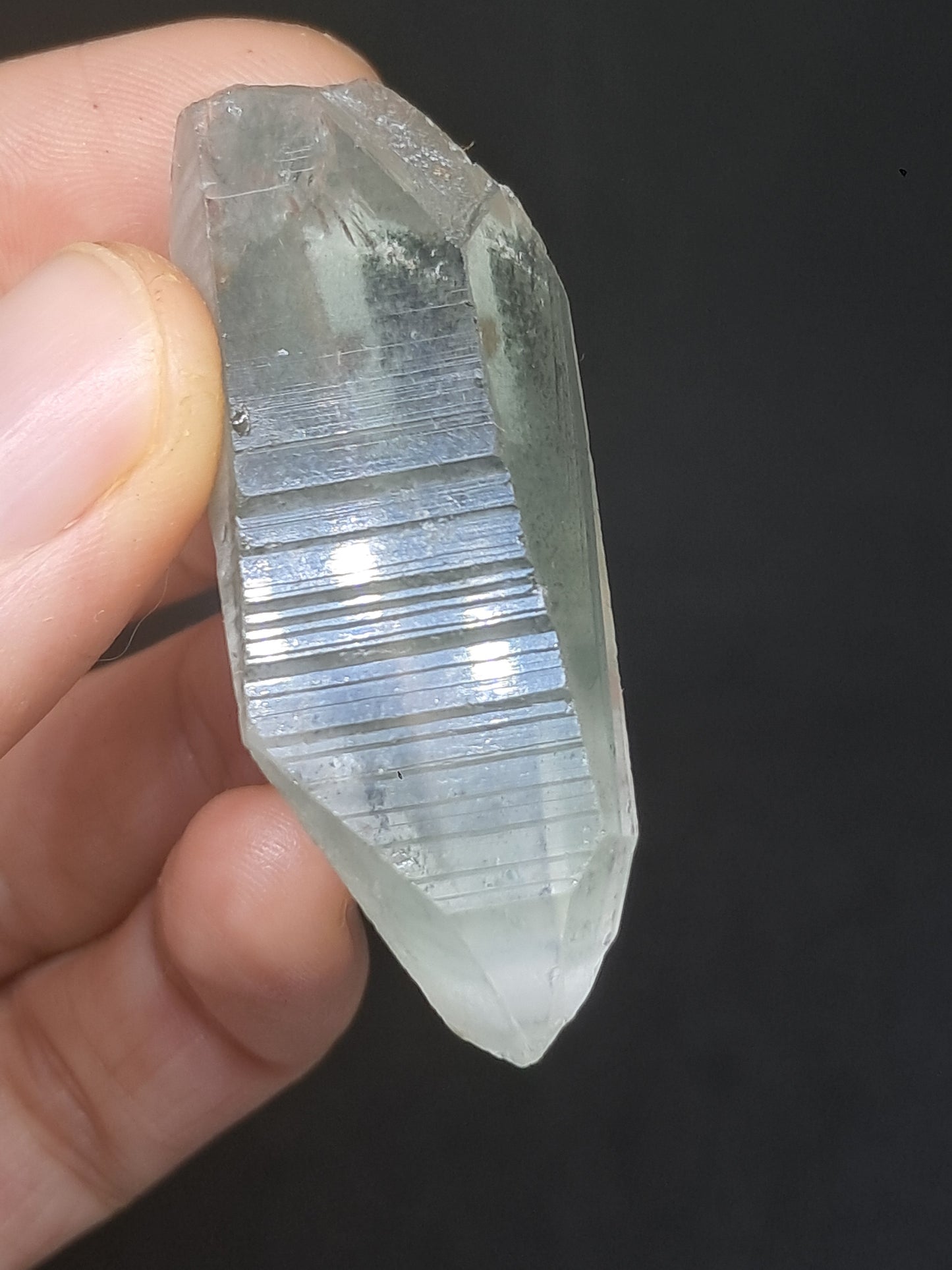 Chlorite Phantom Quartz (Karur) Natural Point | Garden Chamanic Crystal #CQ66