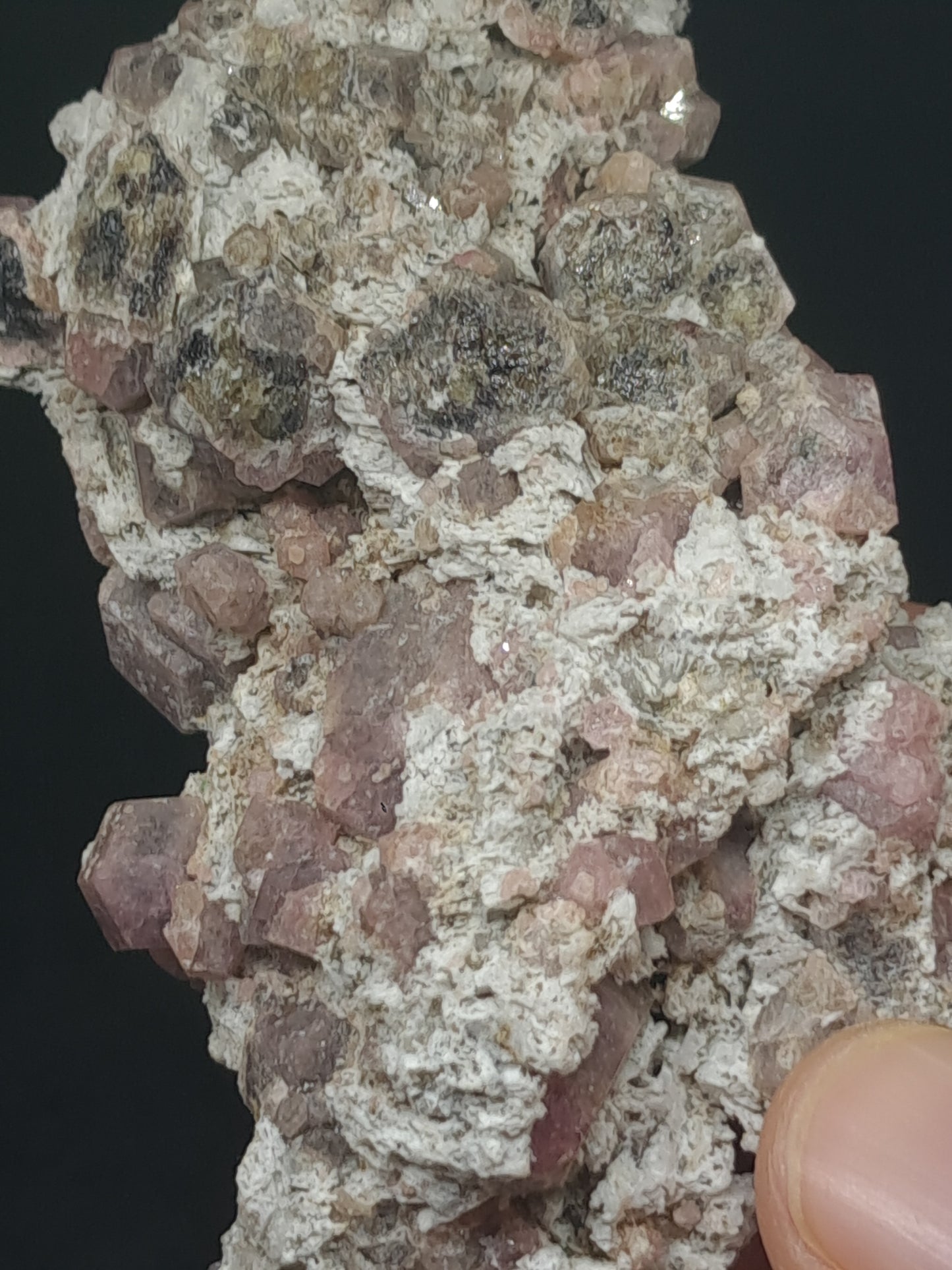 Grossular Garnet on Matrix (Mexico) Pink Garnet Cluster |Rough Crystal Stone | Mineral Specimen #GR21