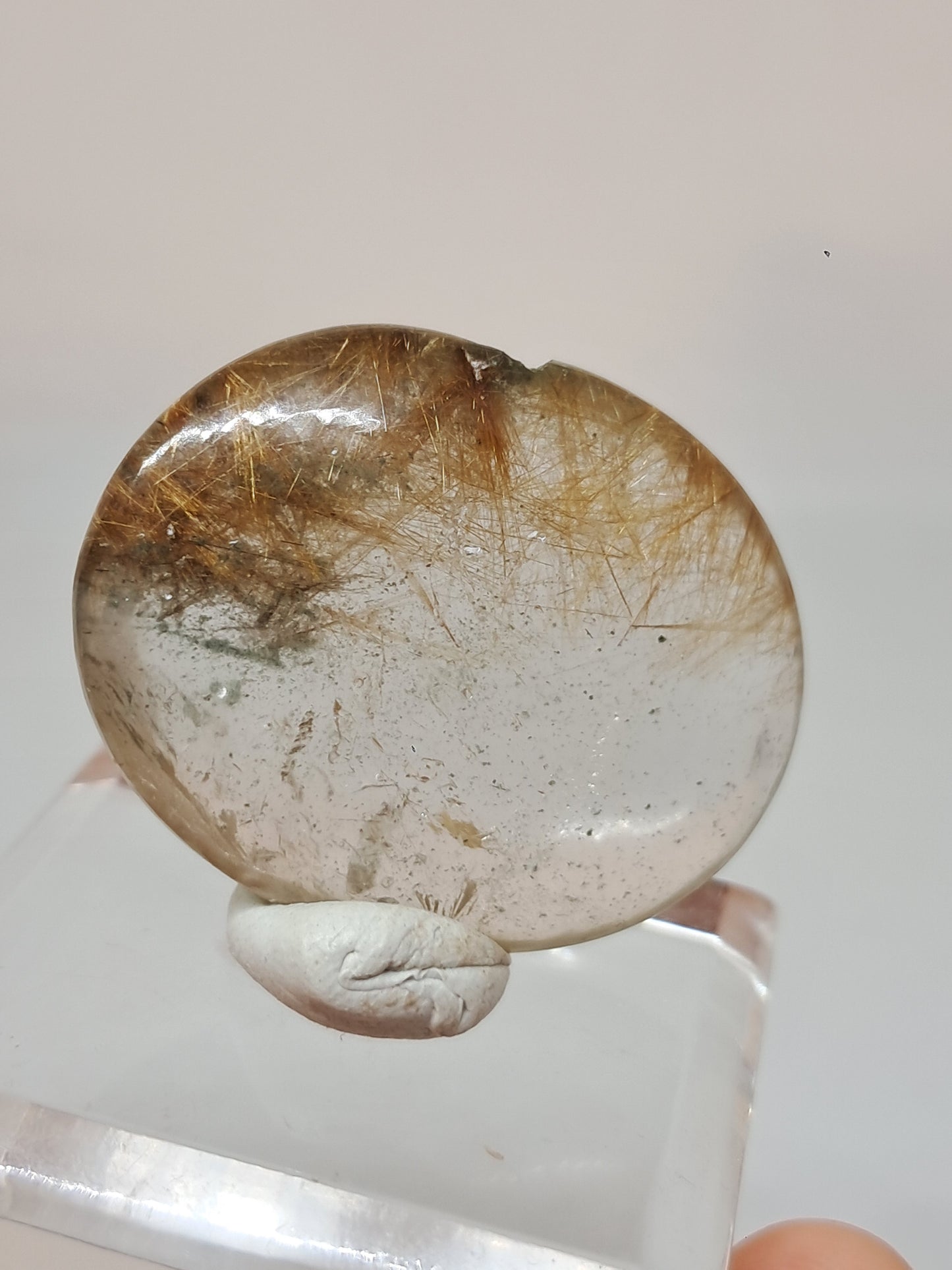 Piedra de palma de cuarzo rutilado | Piedra pulida | Cristal natural #CH43