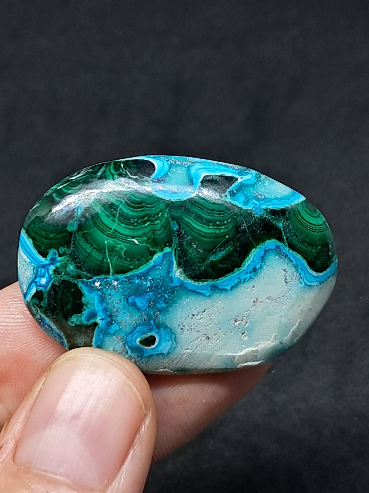 Chrysocolla Malachite Palmstone | Polished Natural Stone | Good Quality