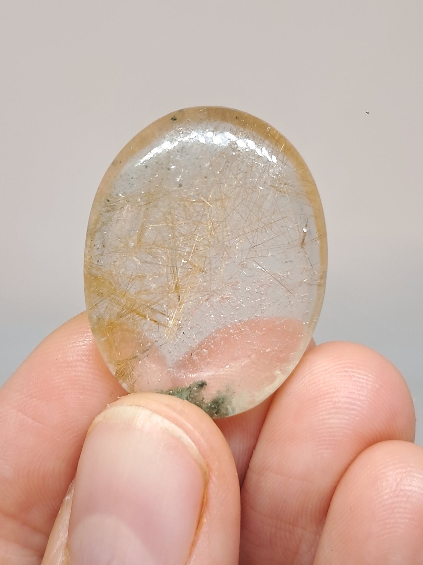 Piedra de palma de cuarzo rutilado | Piedra pulida | Cristal natural n.° RQ46