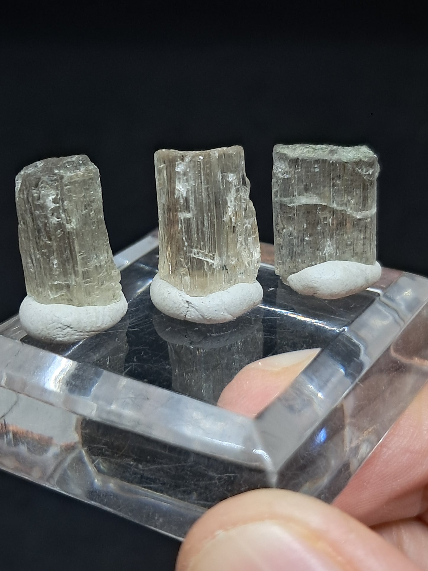 Set of 3 Fluorescent Scapolite Crystals (Karur) UV Reactive | Rough Stone | Natural Mineral Specimen #SCP23