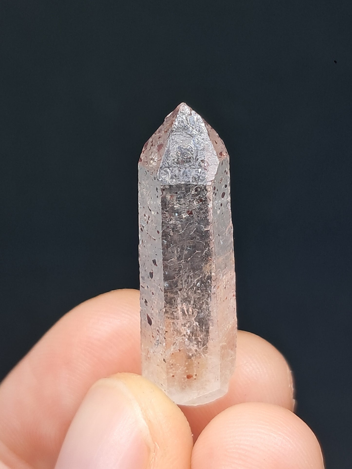 Quartz w/ Hematite Inclusions (Karur) Natural Crystal Point | Mineral Specimen #HPQ67